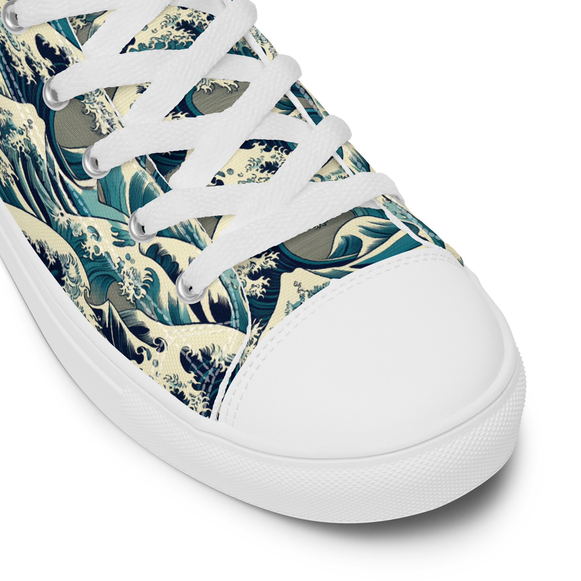 Hokusai „Die große Welle vor Kanagawa“ High-Top-Schuhe | Hochwertige Art High-Top-Sneaker für Damen