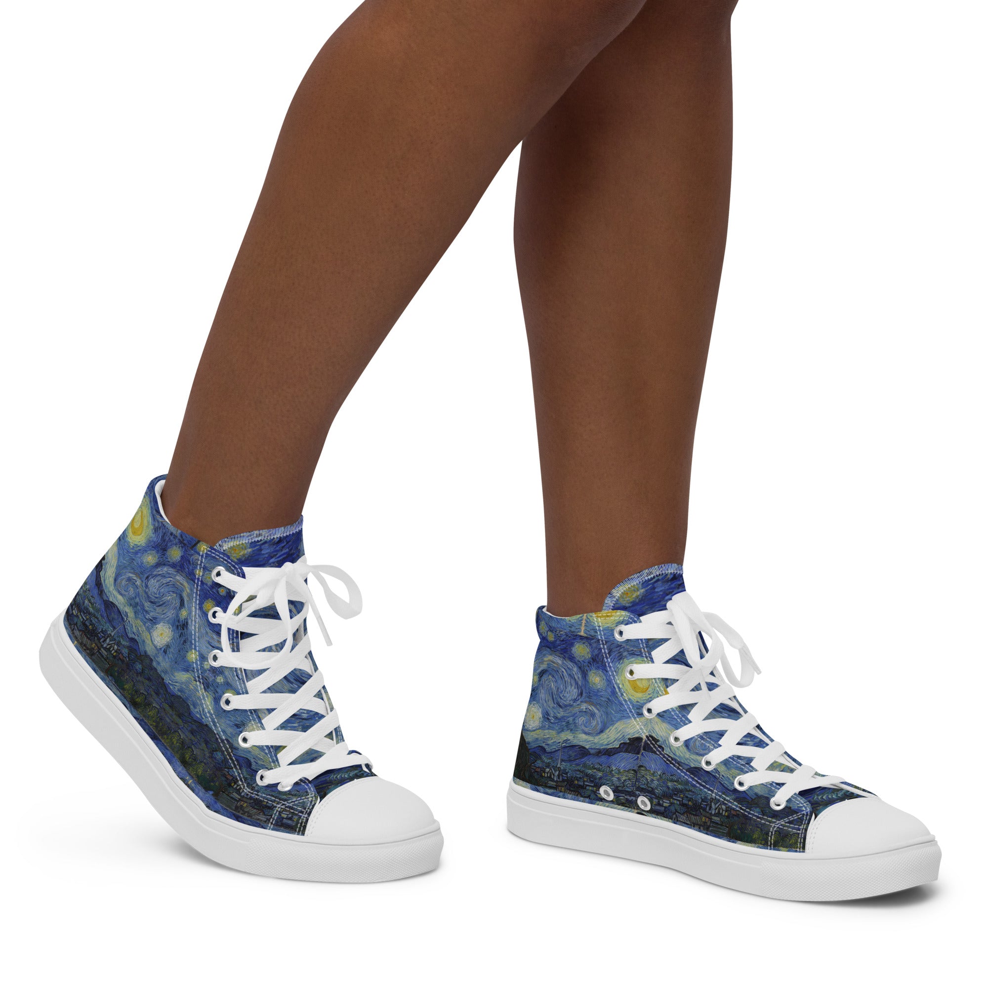 Vincent van Gogh „Sternennacht“ High-Top-Schuhe | Hochwertige Art High-Top-Sneaker für Damen