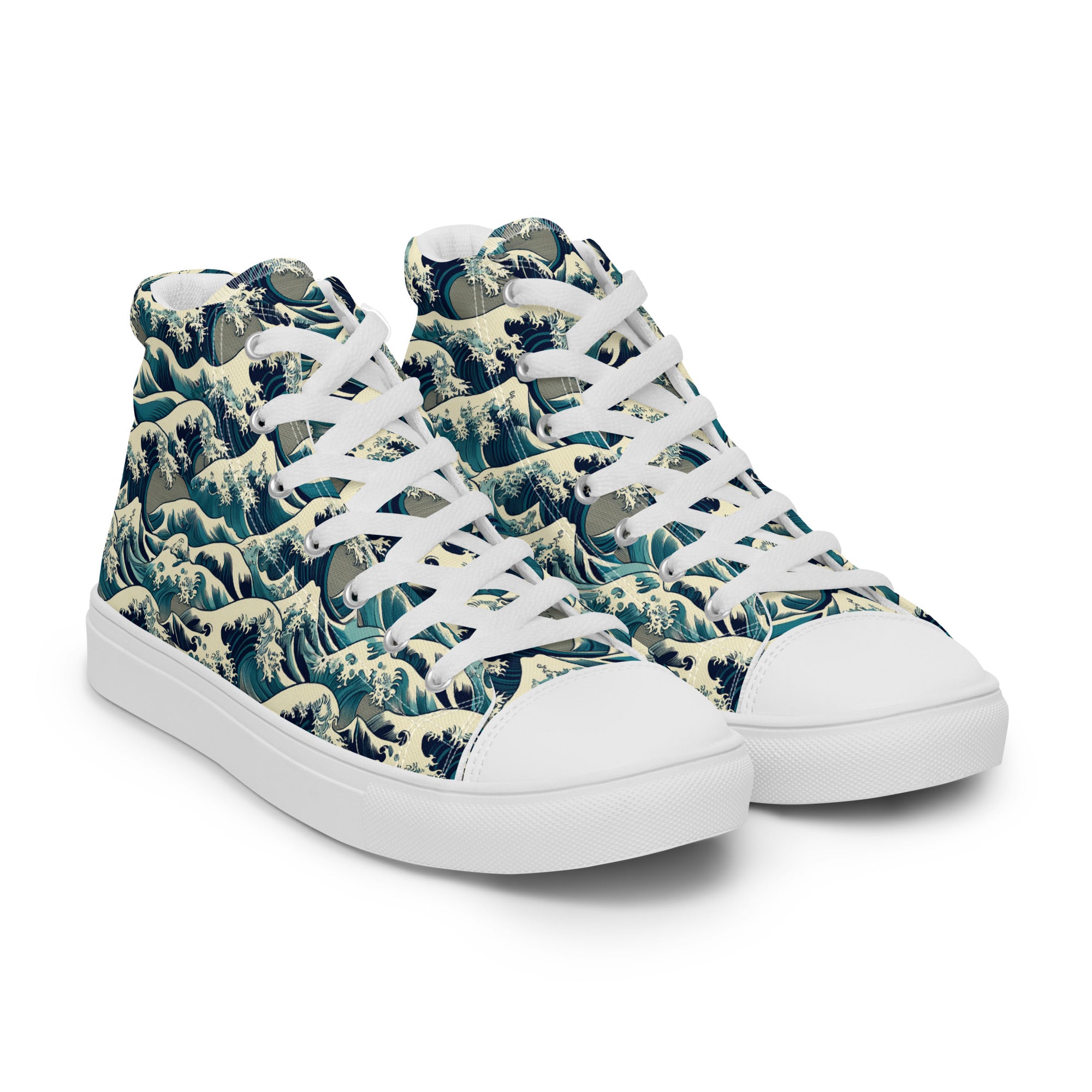 Hokusai „Die große Welle vor Kanagawa“ High-Top-Schuhe | Hochwertige Art High-Top-Sneaker für Damen