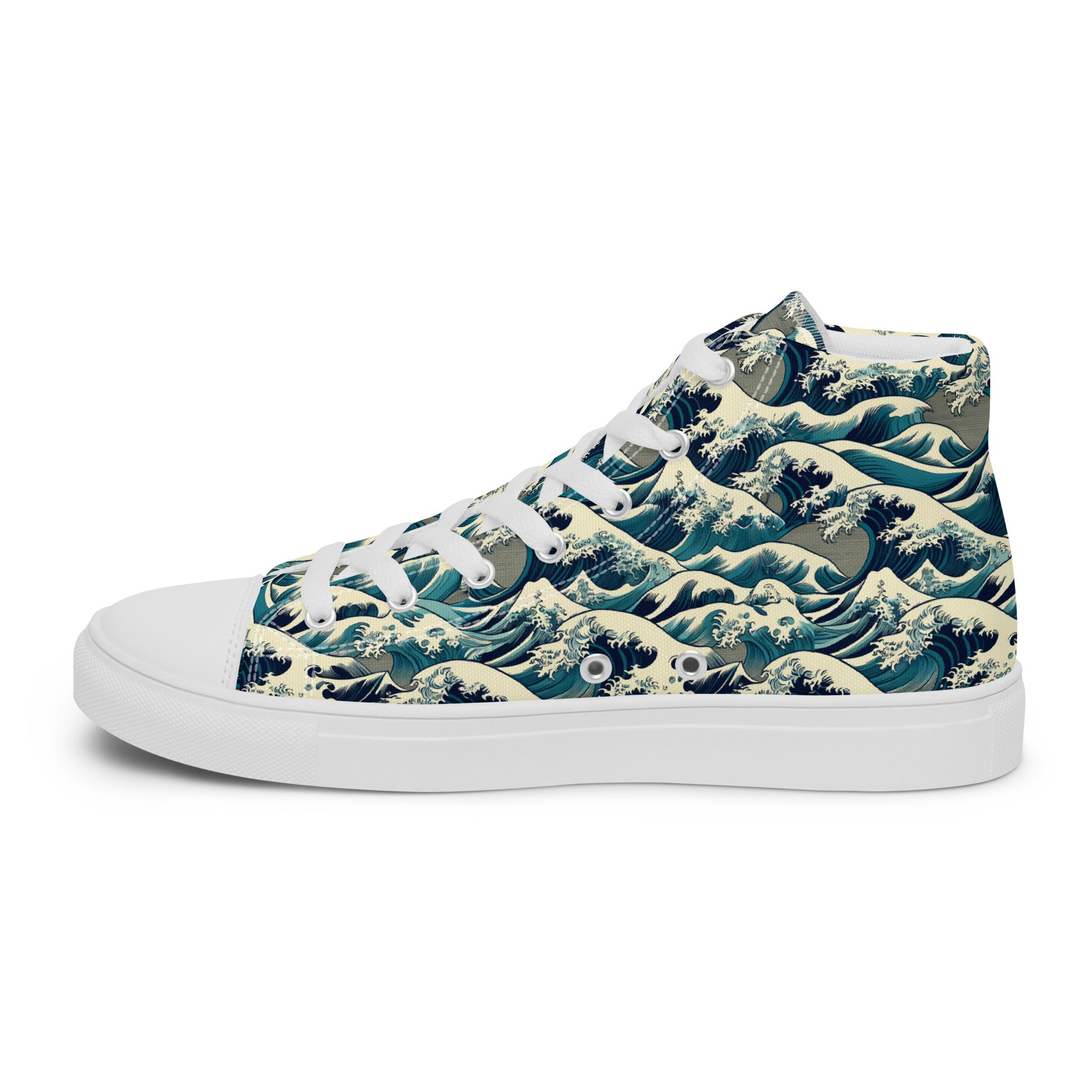 Hokusai „Die große Welle vor Kanagawa“ High-Top-Schuhe | Hochwertige Art High-Top-Sneaker für Damen