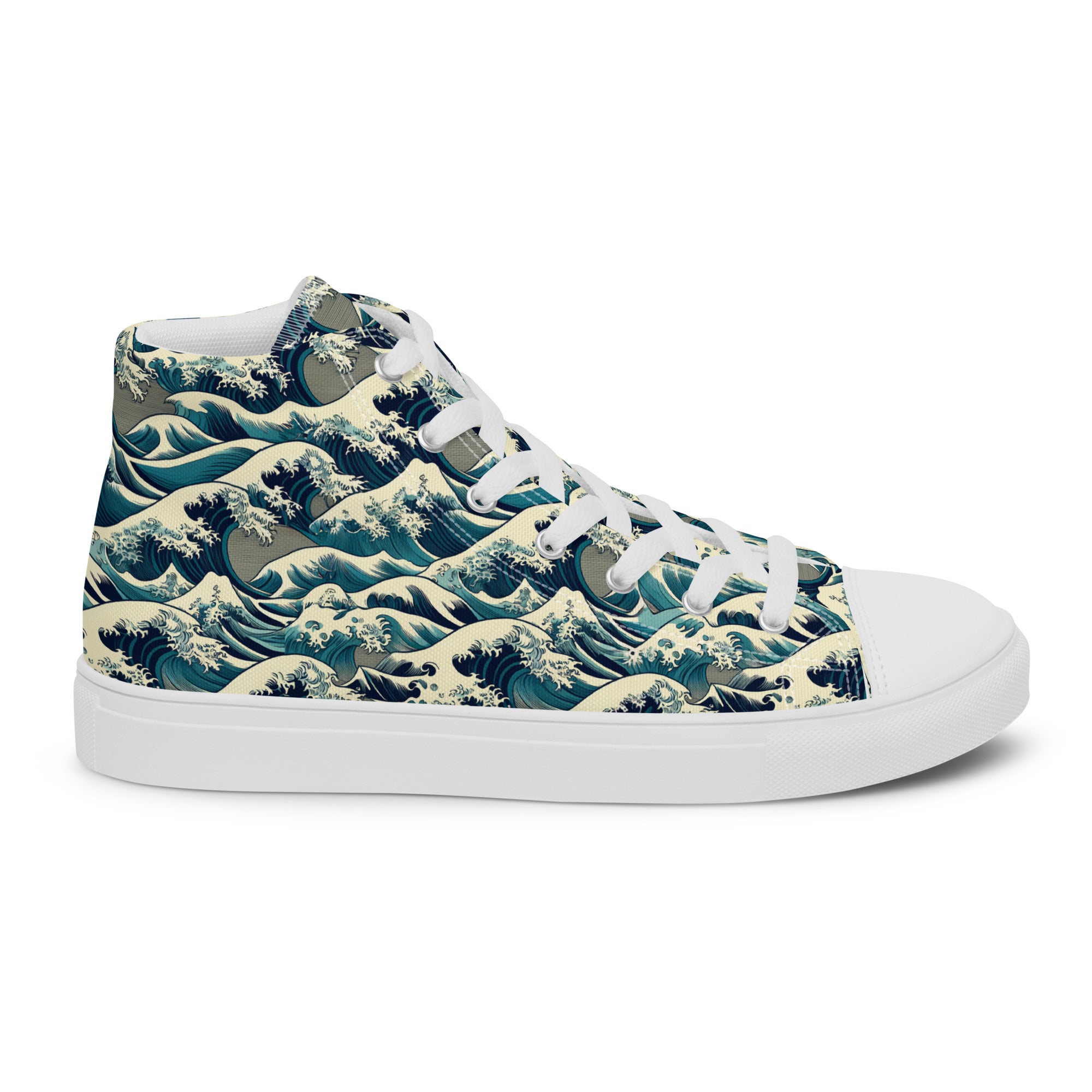 Hokusai „Die große Welle vor Kanagawa“ High-Top-Schuhe | Hochwertige Art High-Top-Sneaker für Damen