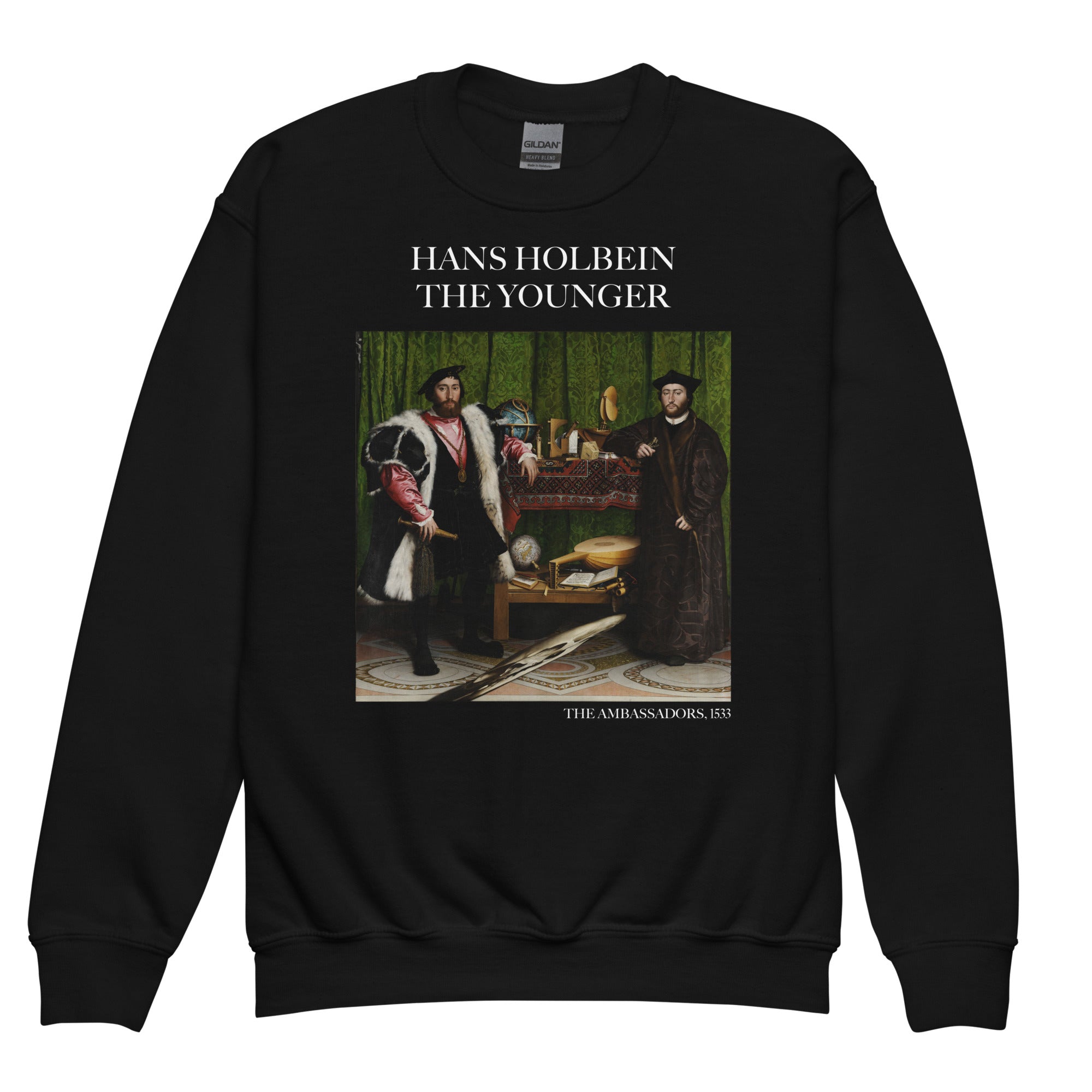 Hans Holbein the Younger 'The Ambassadors' Famous Painting Crewneck Sweatshirt | Premium Youth Art Sweatshirt