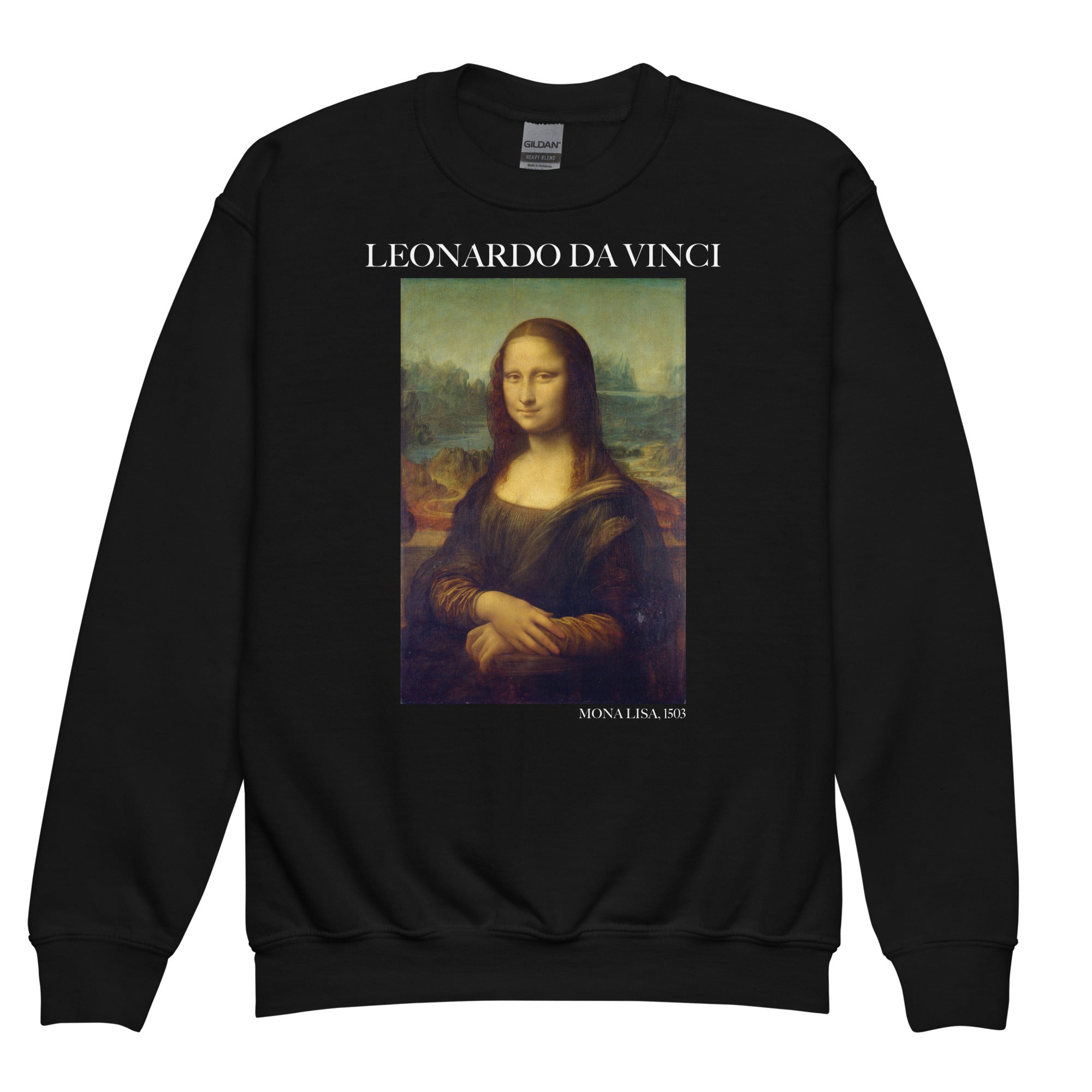 Leonardo da Vinci „Mona Lisa“ – Rundhals-Sweatshirt mit berühmtem Gemälde – Premium-Kunst-Sweatshirt für Jugendliche