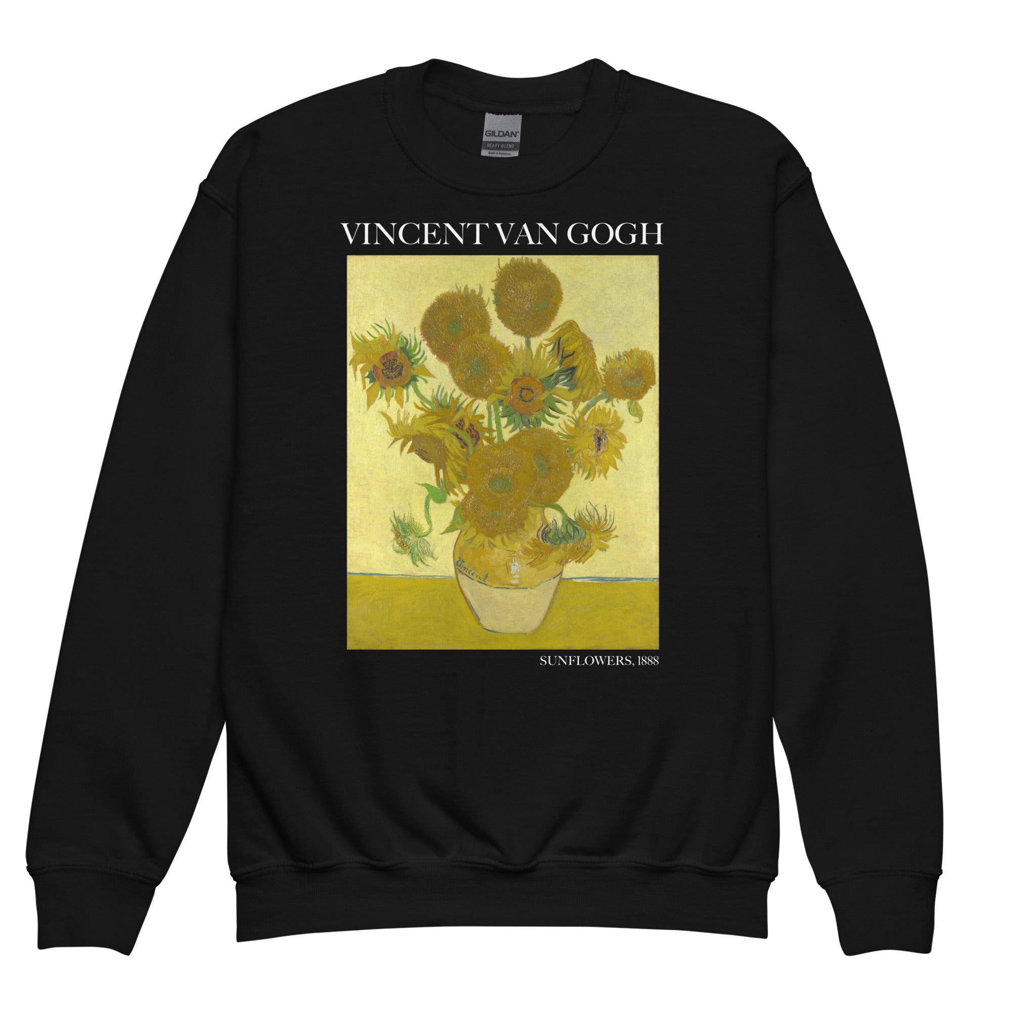 Rundhals-Sweatshirt „Sonnenblumen“ von Vincent van Gogh, berühmtes Gemälde, Premium-Kunst-Sweatshirt für Jugendliche