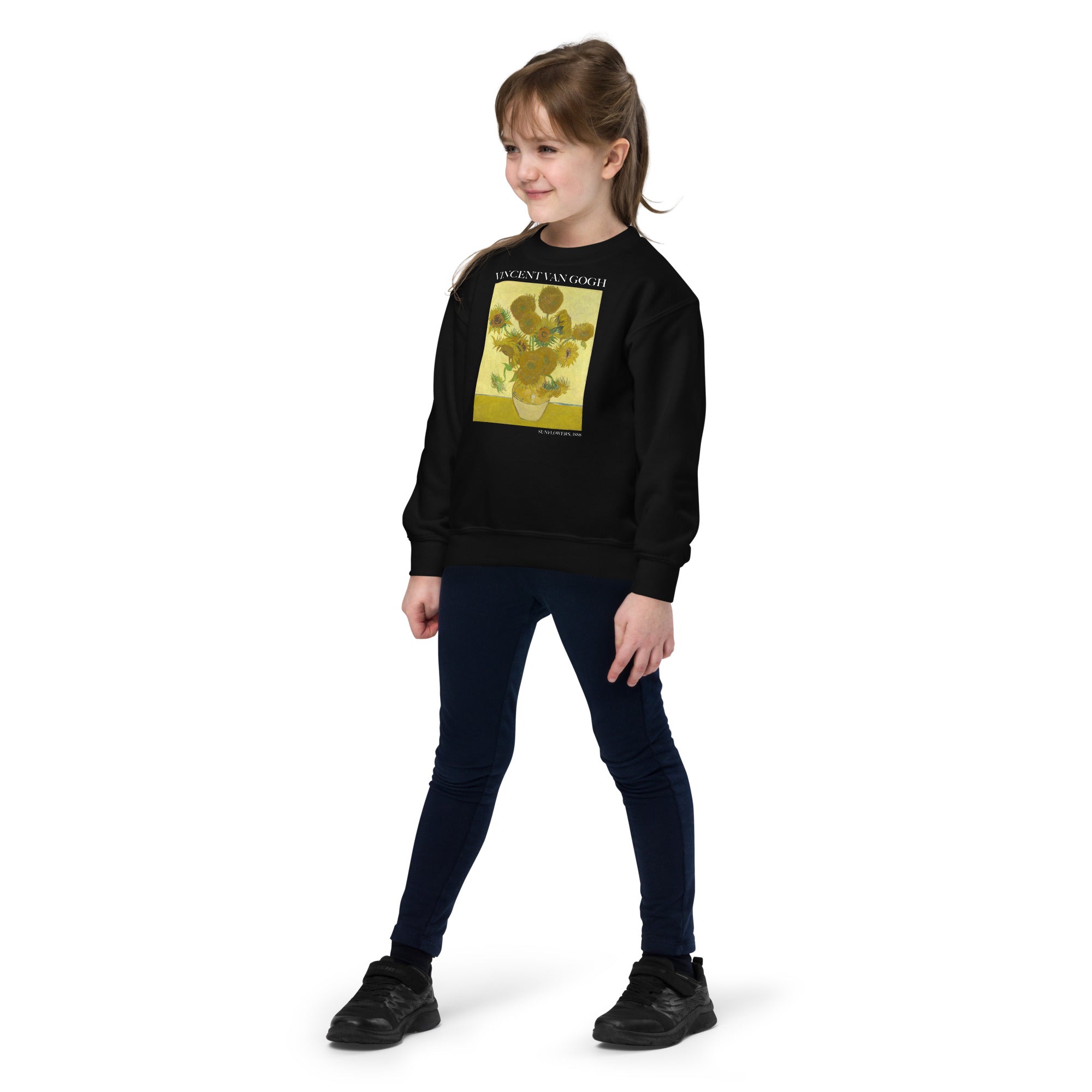 Rundhals-Sweatshirt „Sonnenblumen“ von Vincent van Gogh, berühmtes Gemälde, Premium-Kunst-Sweatshirt für Jugendliche