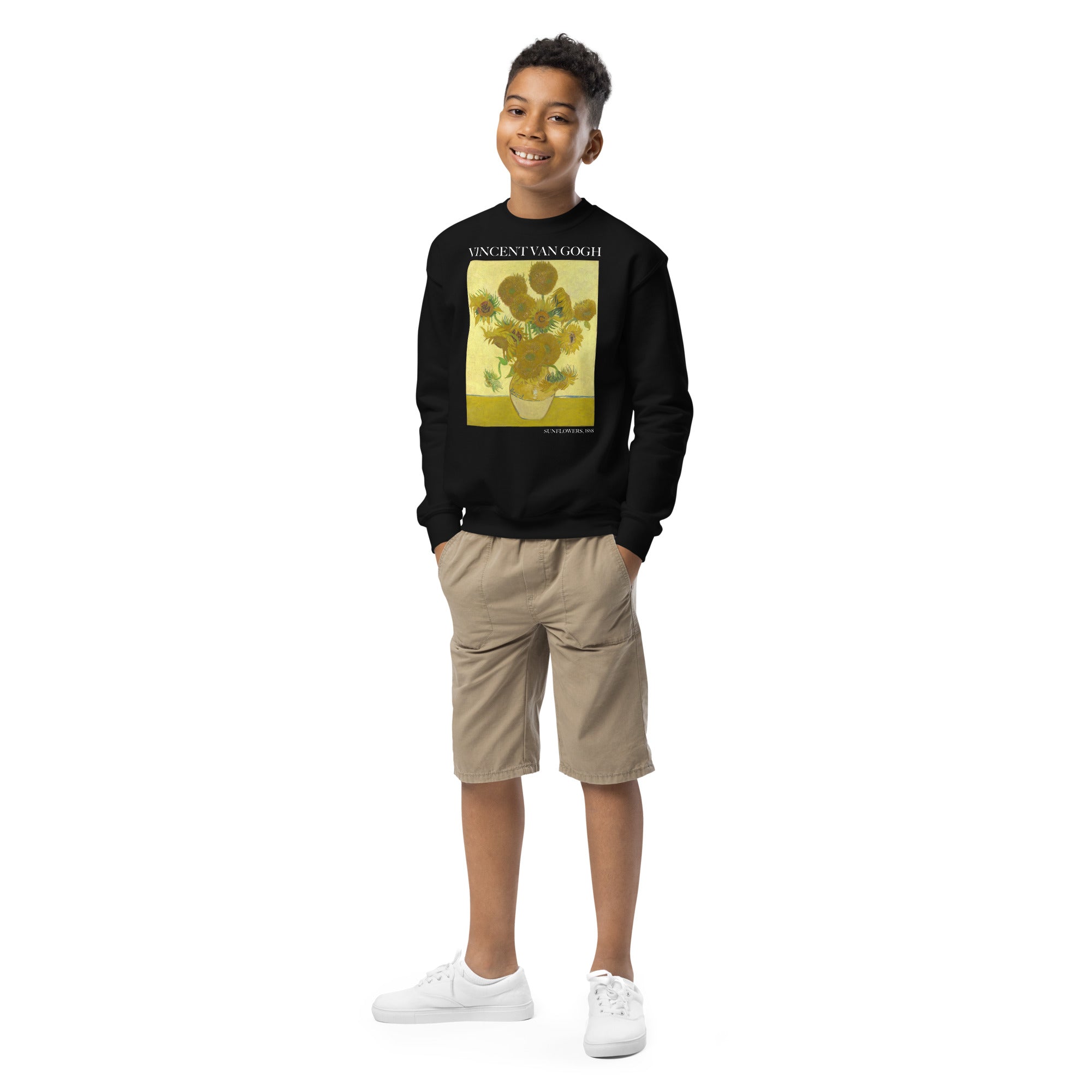 Vincent van Gogh 'Sunflowers' Famous Painting Crewneck Sweatshirt | Premium Youth Art Sweatshirt