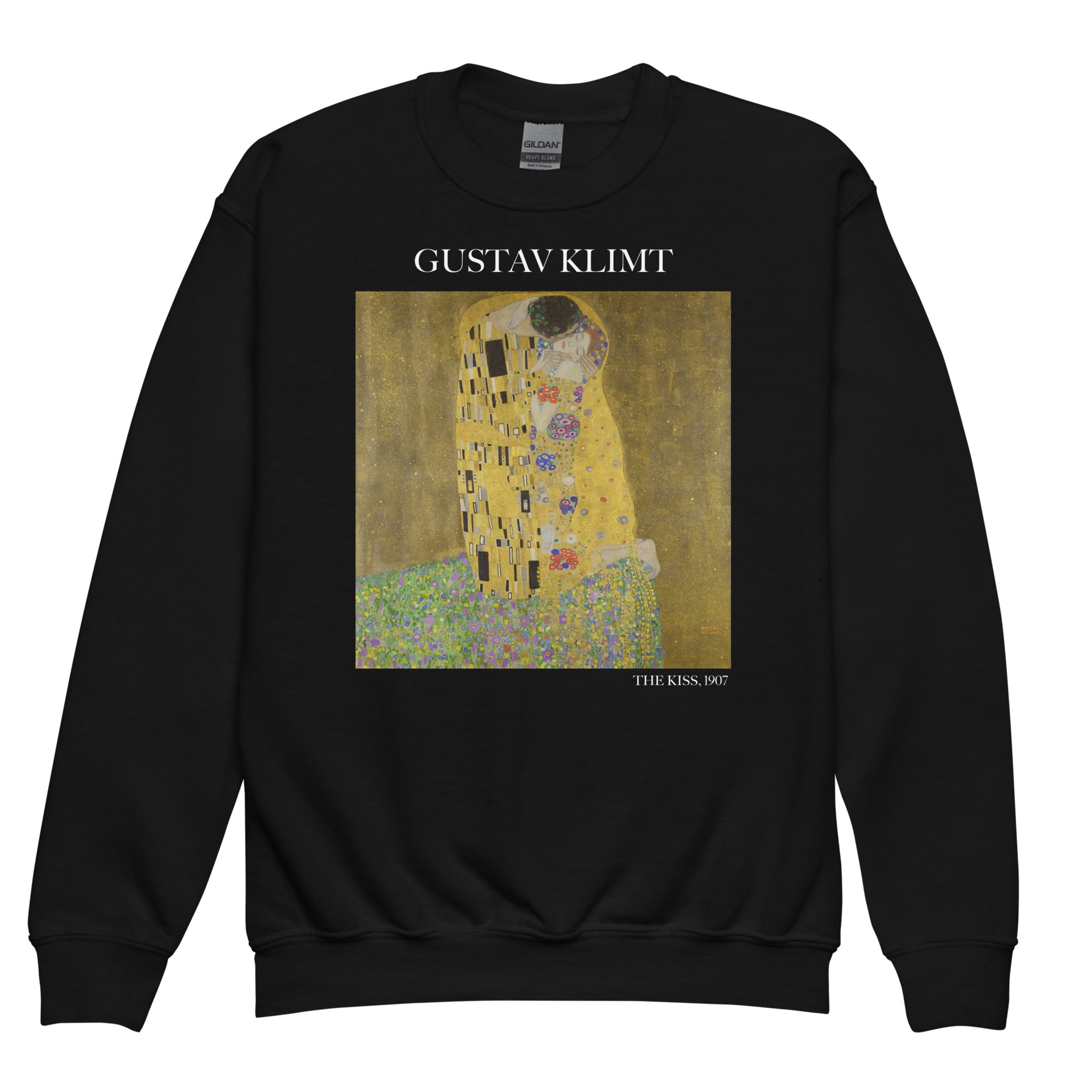 Gustav Klimt 'The Kiss' Famous Painting Crewneck Sweatshirt | Premium Youth Art Sweatshirt