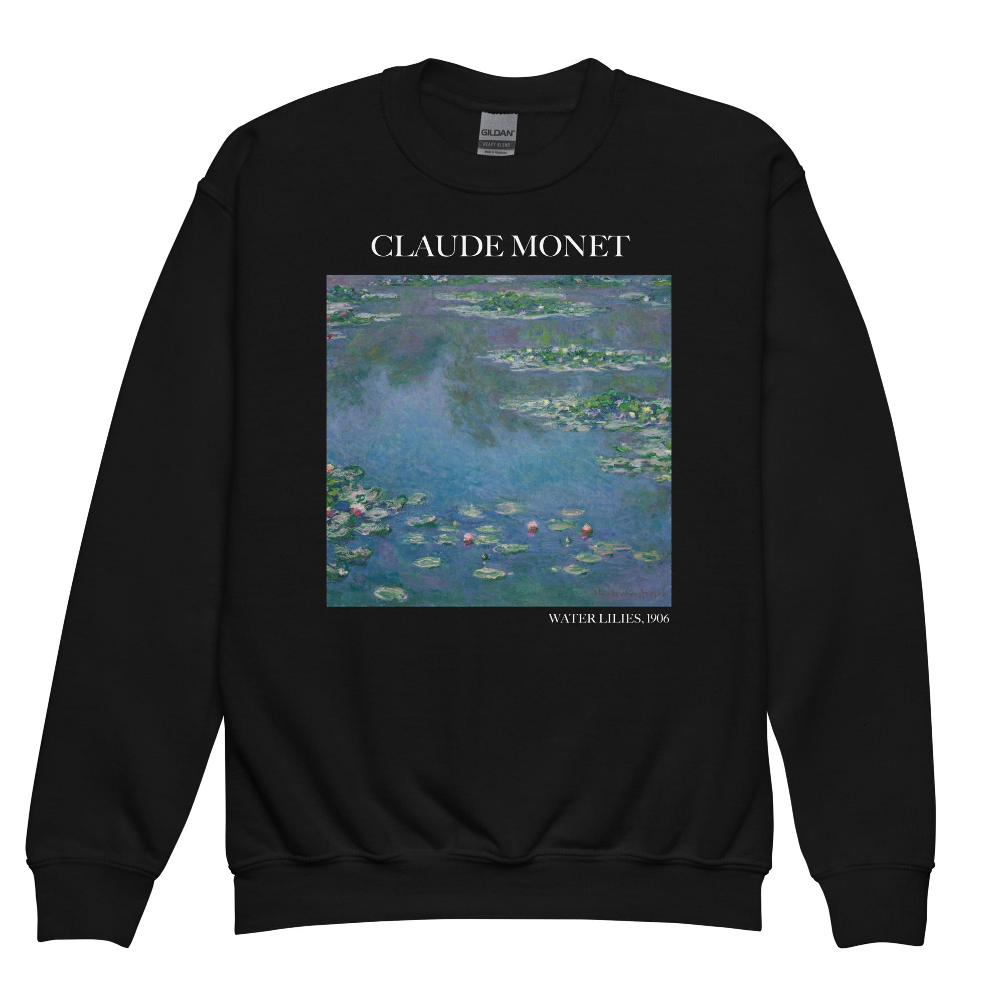 Claude Monet „Seerosen“ – berühmtes Gemälde – Rundhals-Sweatshirt – Premium-Kunst-Sweatshirt für Jugendliche