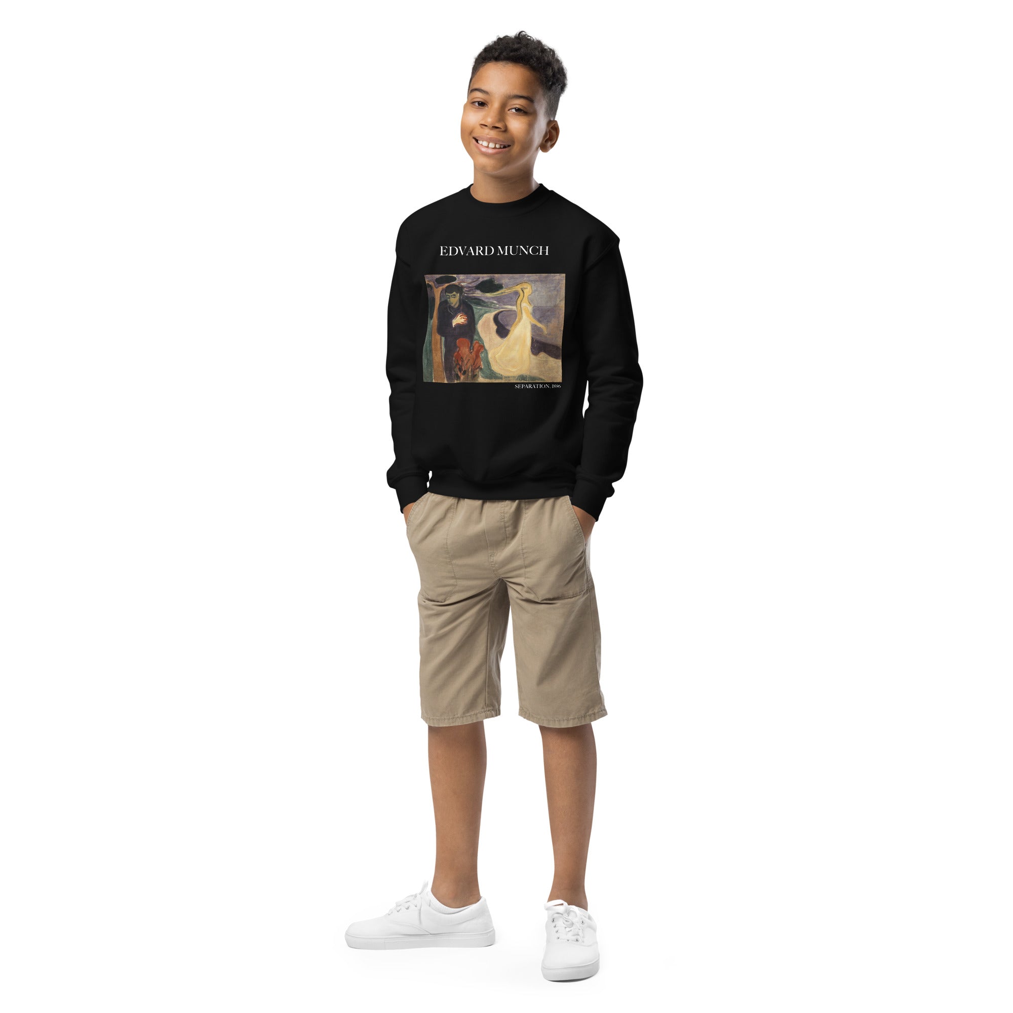 Edvard Munch 'Separation' Famous Painting Crewneck Sweatshirt | Premium Youth Art Sweatshirt