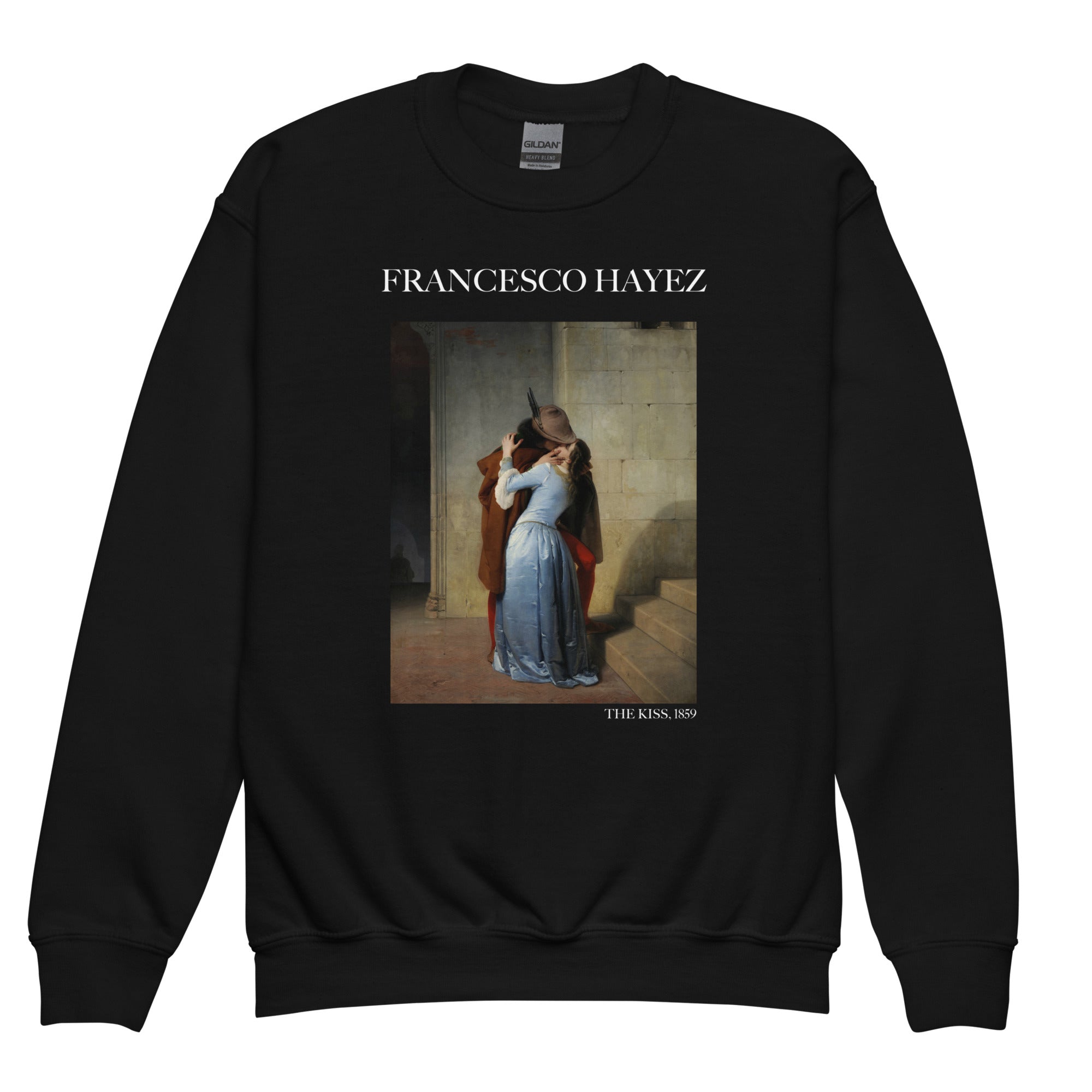 Francesco Hayez 'Der Kuss' berühmtes Gemälde Rundhals-Sweatshirt | Premium Jugend-Kunst-Sweatshirt