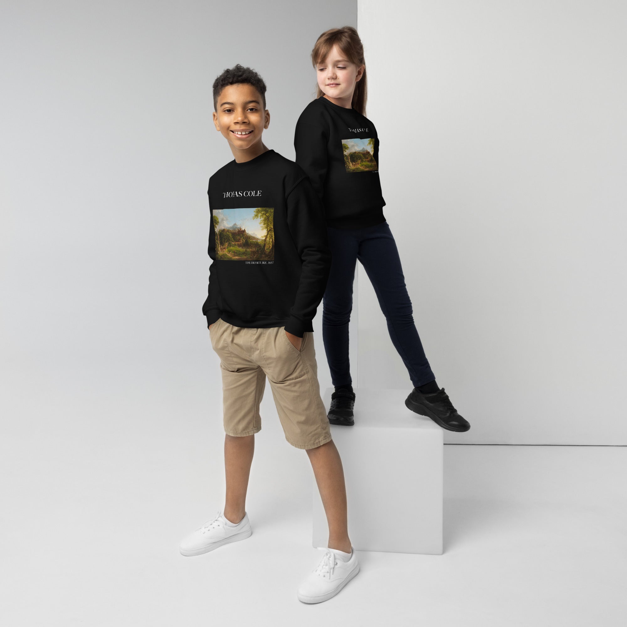 Thomas Cole 'The Departure' Famous Painting Crewneck Sweatshirt | Premium Youth Art Sweatshirt