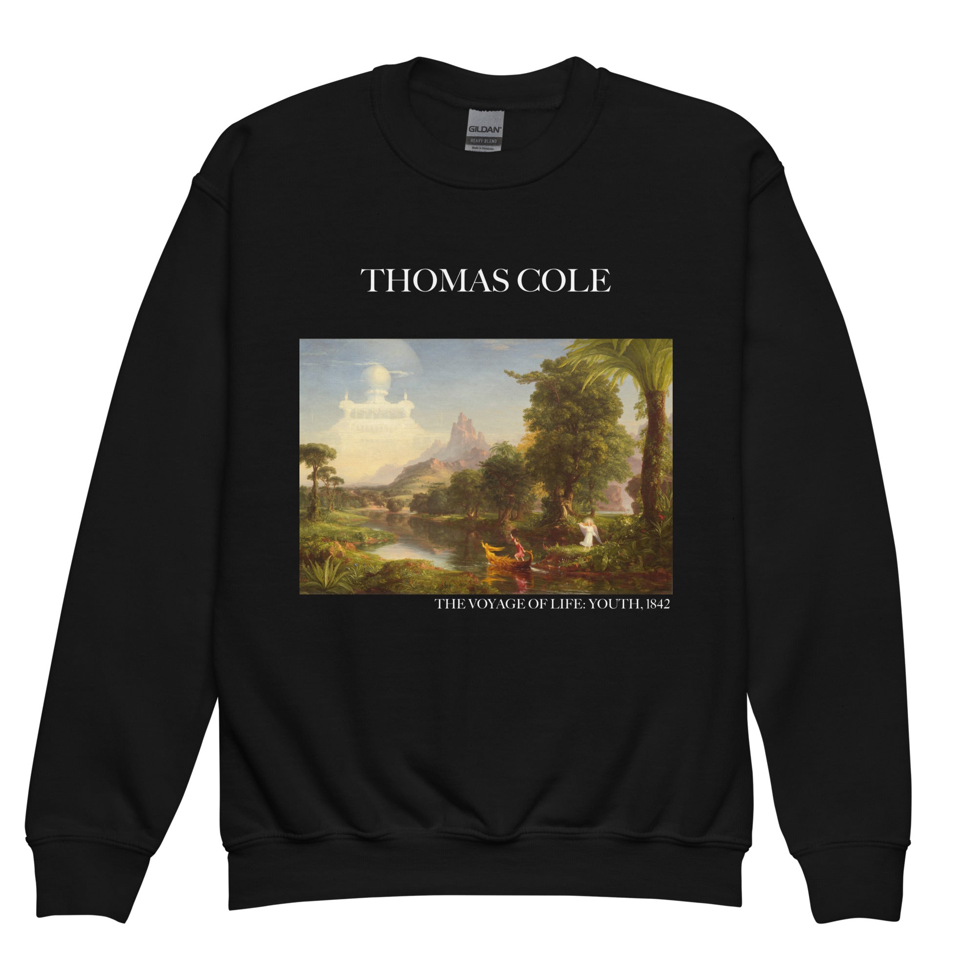 Thomas Cole 'The Voyage of Life: Youth' Famous Painting Crewneck Sweatshirt | Premium Youth Art Sweatshirt