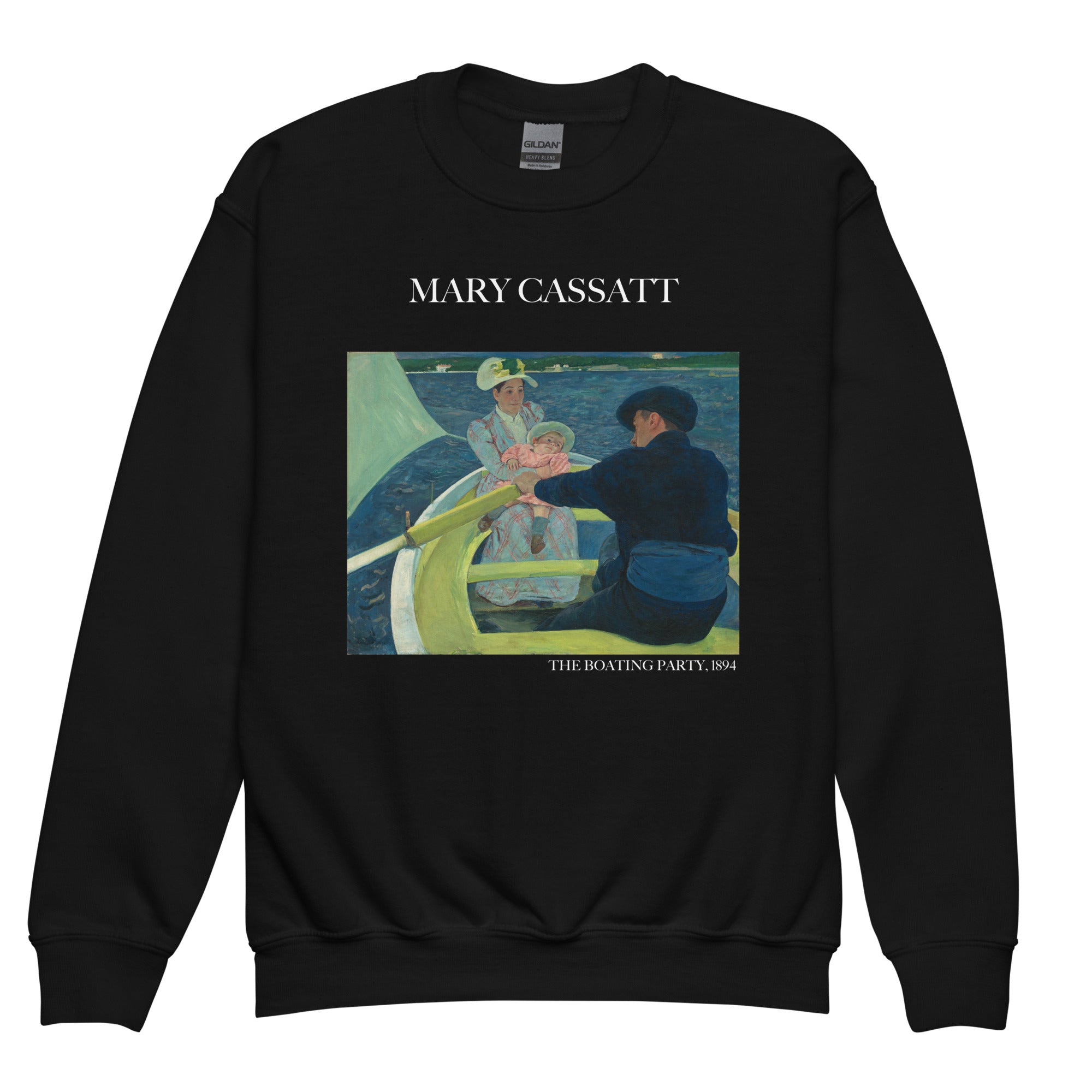 Rundhals-Sweatshirt mit berühmtem Gemälde „The Boating Party“ von Mary Cassatt | Premium-Kunst-Sweatshirt für Jugendliche