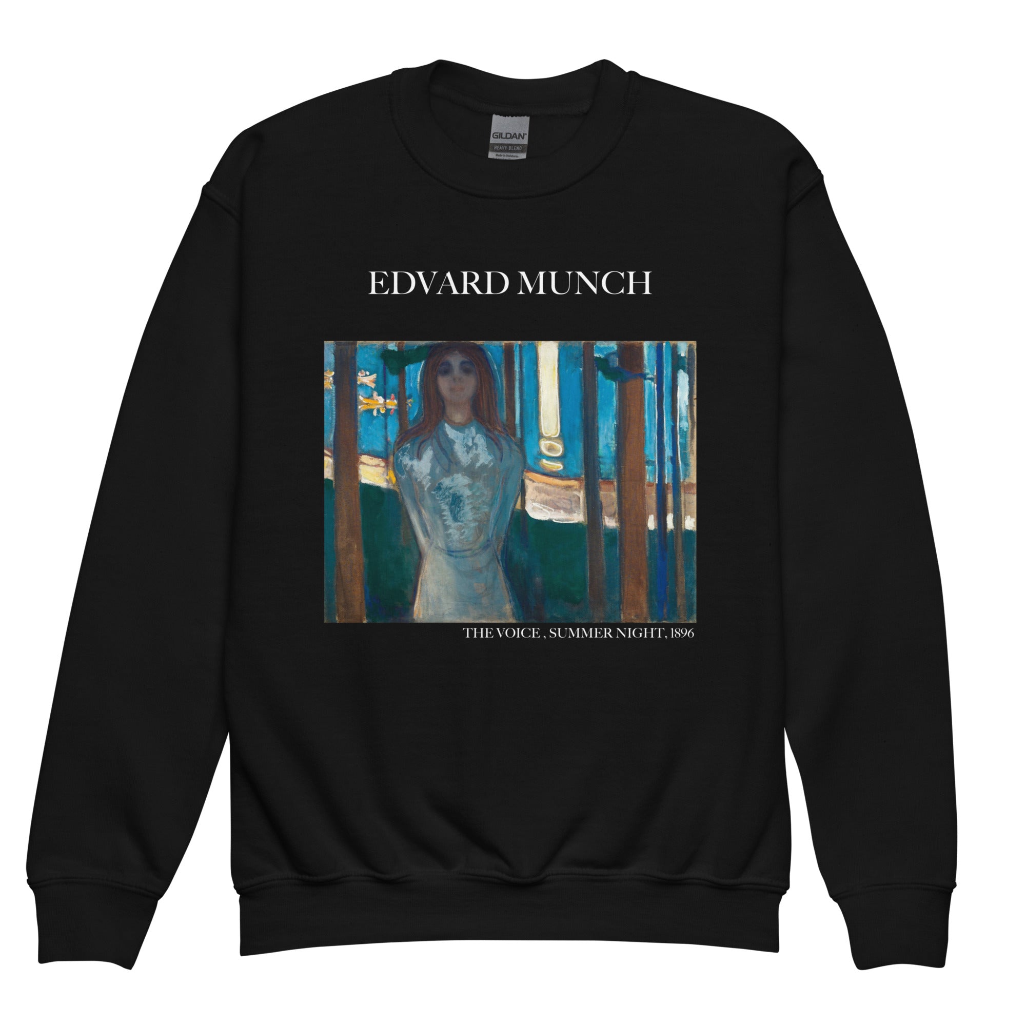 Edvard Munch „Die Stimme, Sommernacht“ – berühmtes Gemälde – Rundhals-Sweatshirt | Premium-Kunst-Sweatshirt für Jugendliche