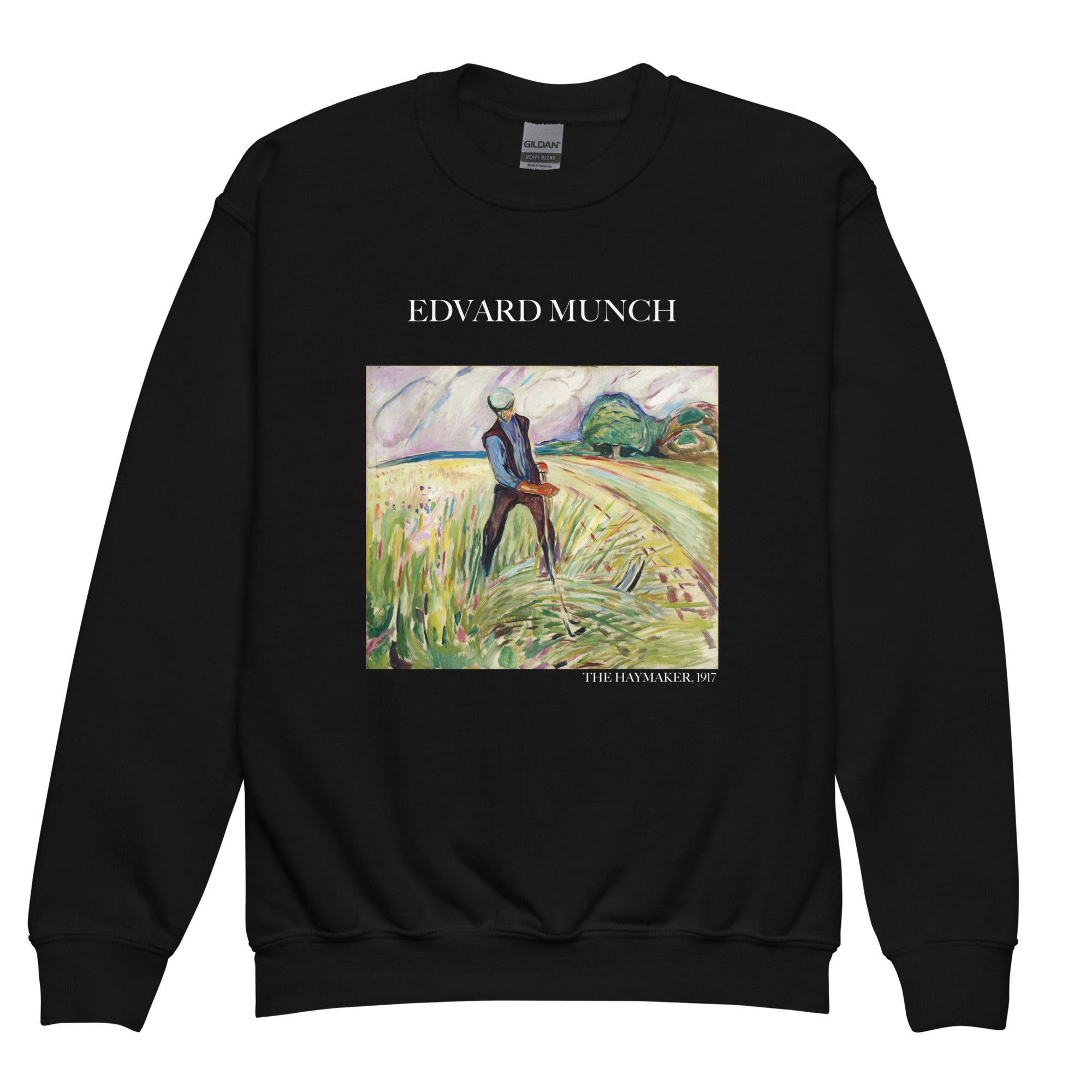 Edvard Munch „Der Heumacher“ – berühmtes Gemälde – Rundhals-Sweatshirt | Premium-Kunst-Sweatshirt für Jugendliche