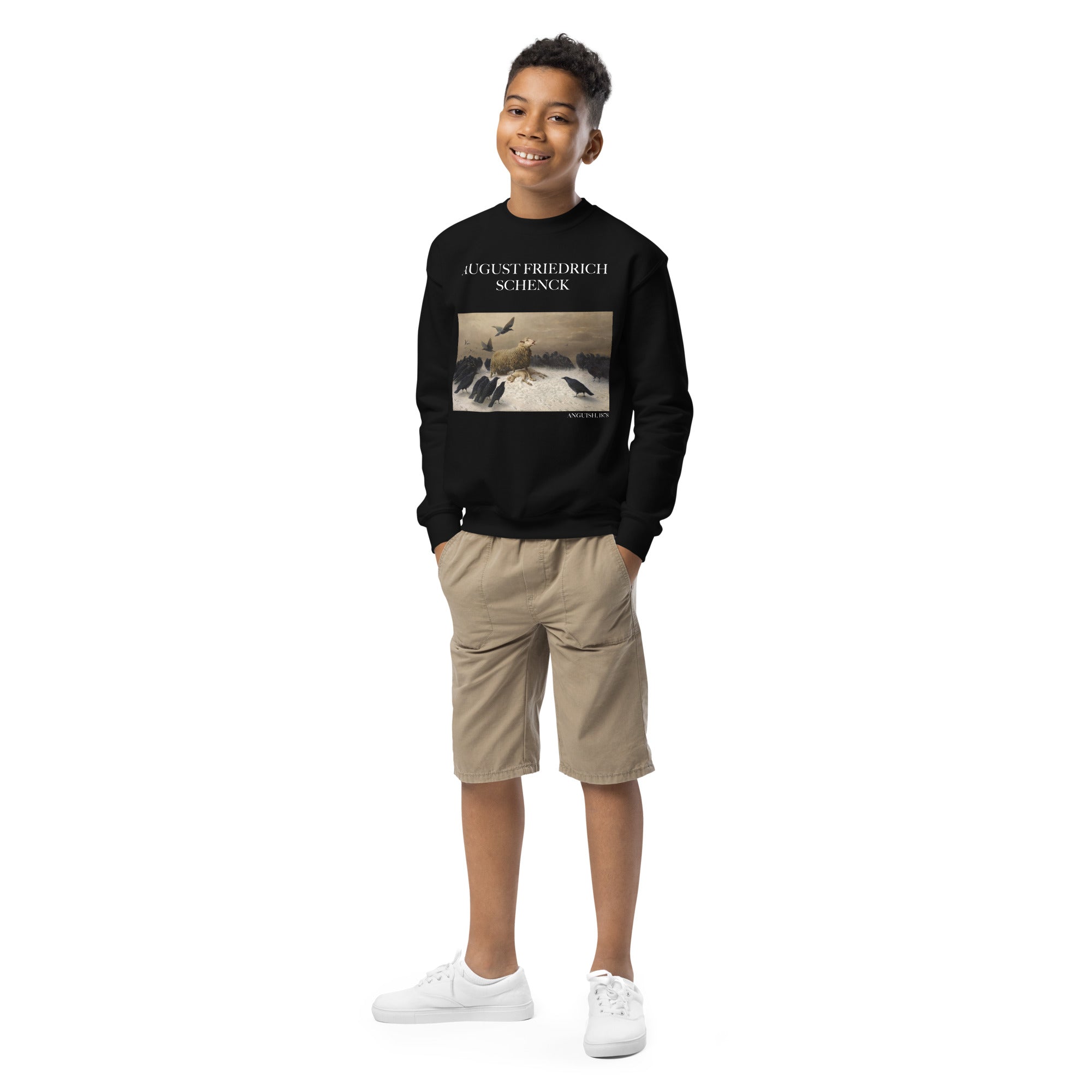 August Friedrich Schenck 'Anguish' Famous Painting Crewneck Sweatshirt | Premium Youth Art Sweatshirt