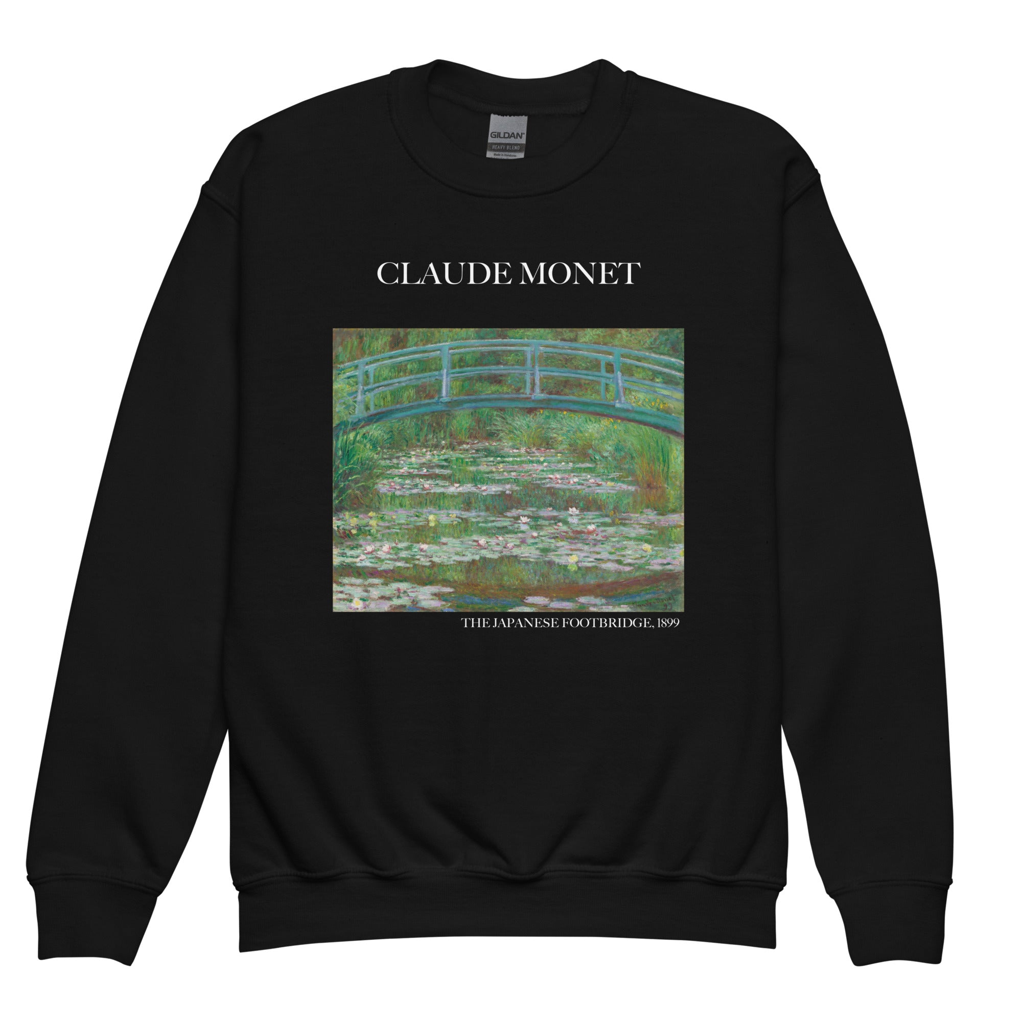 Claude Monet 'The Japanese Footbridge' Famous Painting Crewneck Sweatshirt | Premium Youth Art Sweatshirt