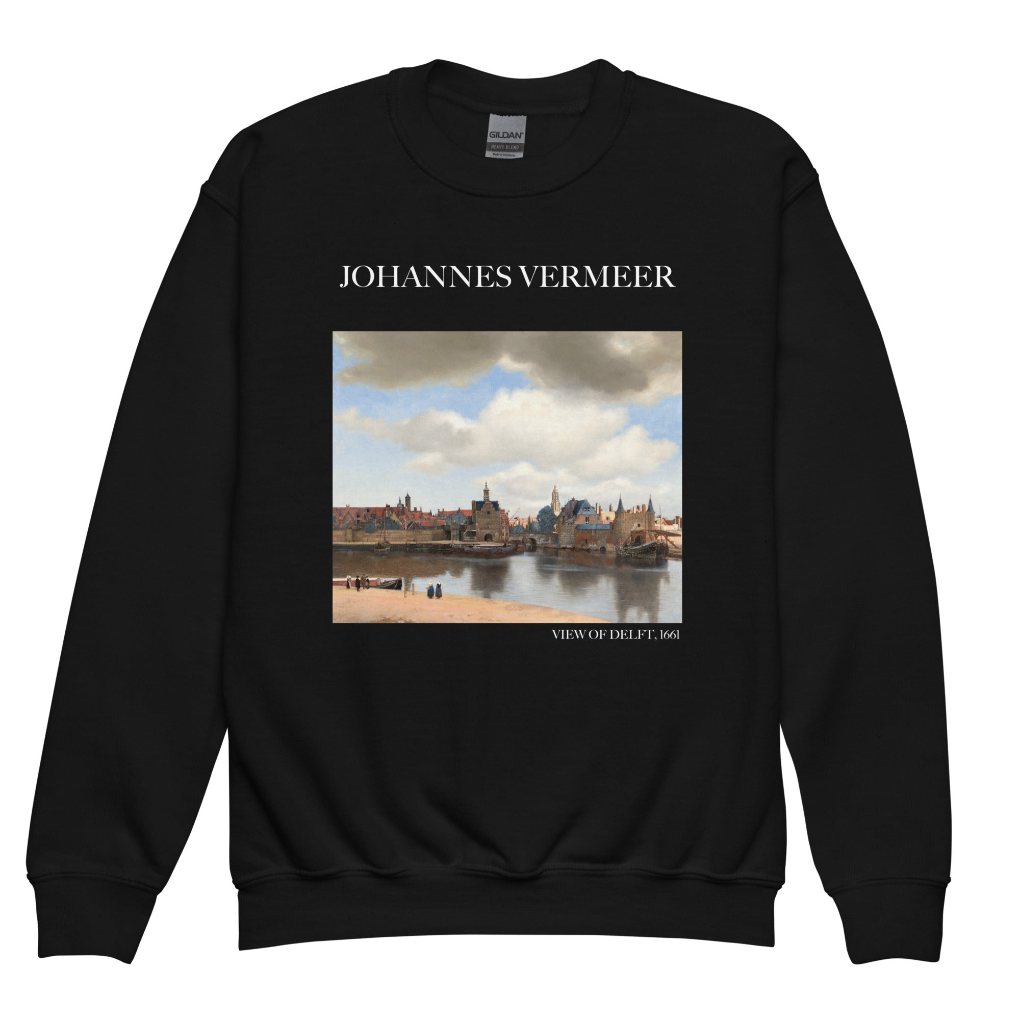 Johannes Vermeer 'View of Delft' Famous Painting Crewneck Sweatshirt | Premium Youth Art Sweatshirt
