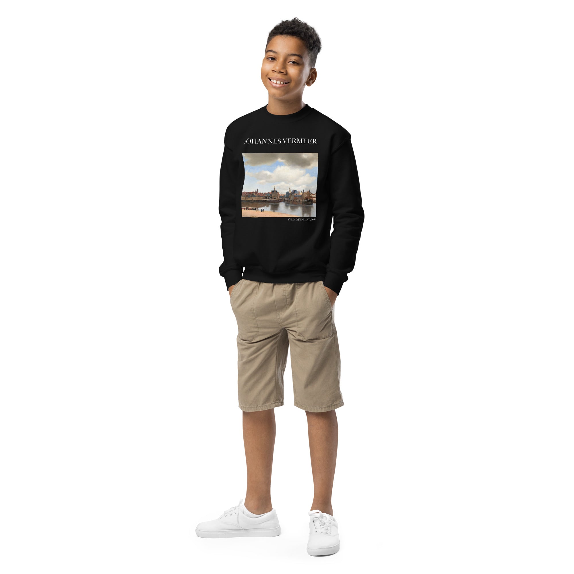 Johannes Vermeer 'View of Delft' Famous Painting Crewneck Sweatshirt | Premium Youth Art Sweatshirt