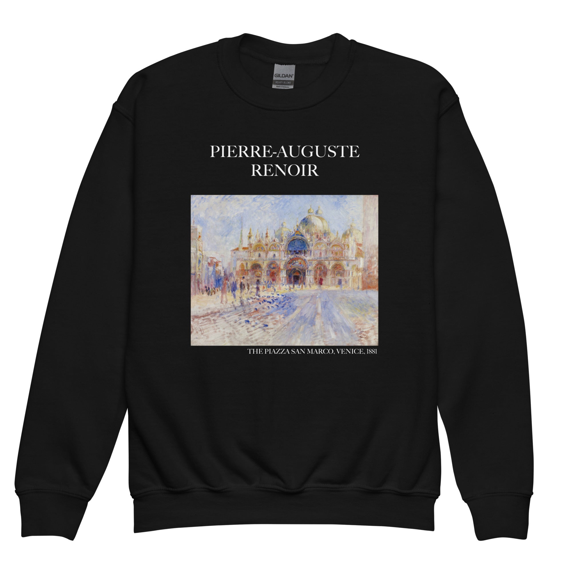 Pierre-Auguste Renoir 'The Piazza San Marco, Venice' Famous Painting Crewneck Sweatshirt | Premium Youth Art Sweatshirt