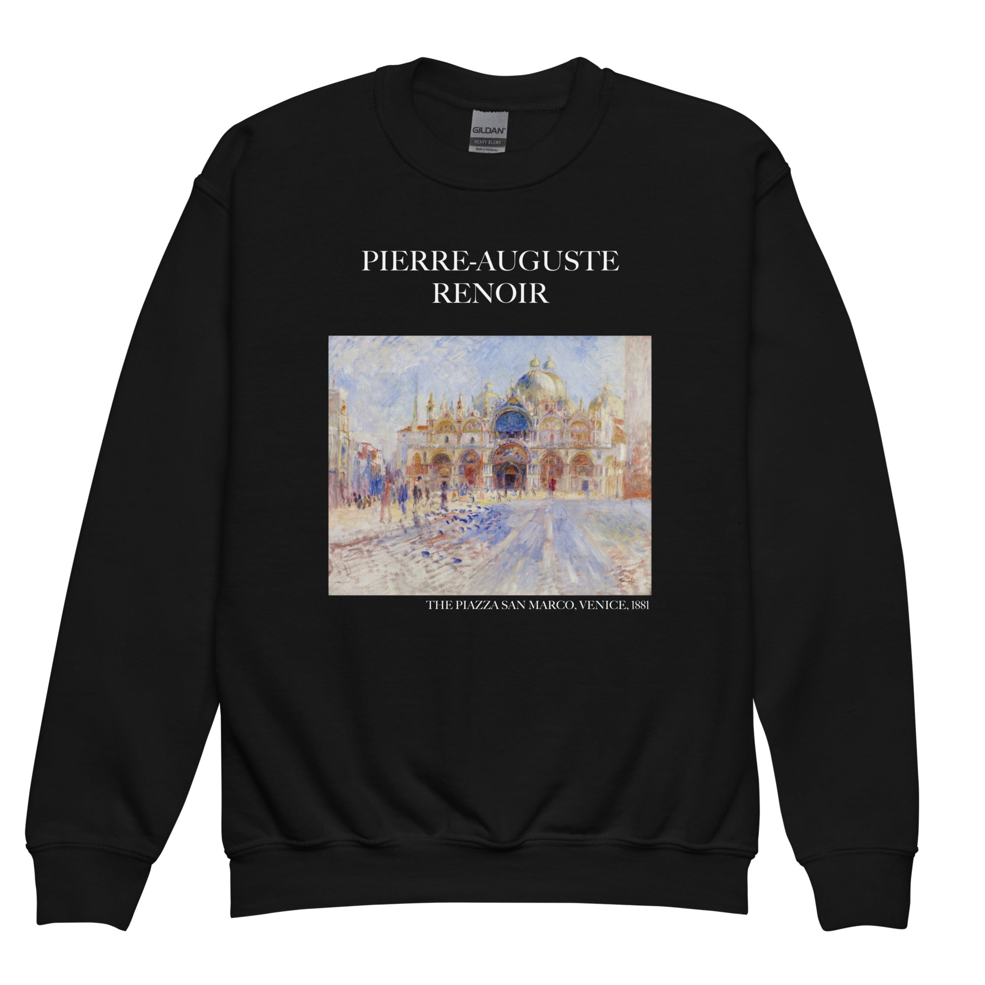 Pierre-Auguste Renoir - Rundhals-Sweatshirt mit berühmtem Gemälde „Der Markusplatz, Venedig“ | Premium-Kunst-Sweatshirt für Jugendliche