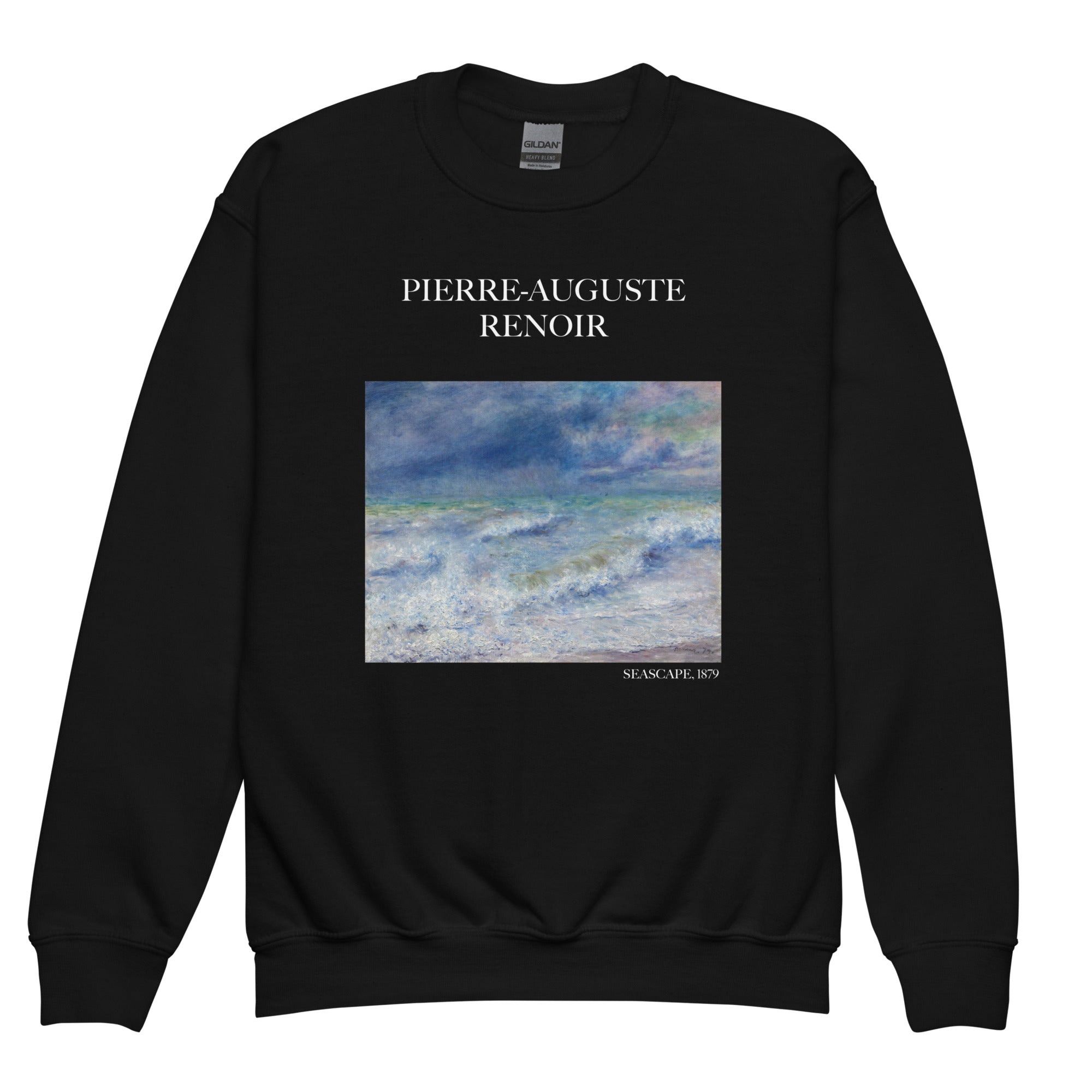 Pierre-Auguste Renoir 'Seascape' Famous Painting Crewneck Sweatshirt | Premium Youth Art Sweatshirt