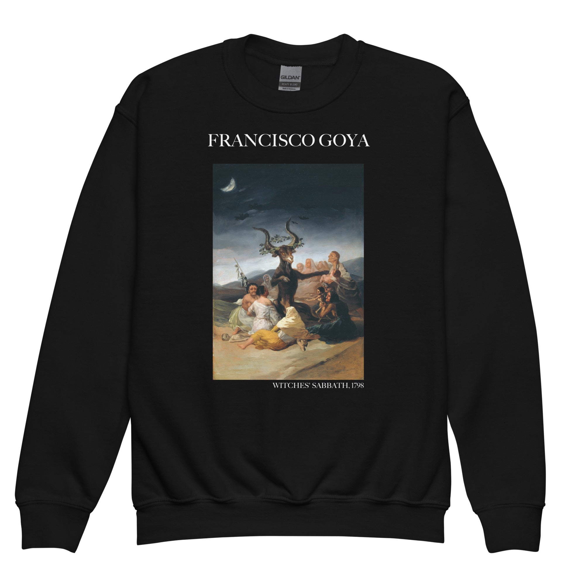 Francisco Goya 'Hexensabbat' Berühmtes Gemälde Rundhals-Sweatshirt | Premium Jugend Kunst Sweatshirt