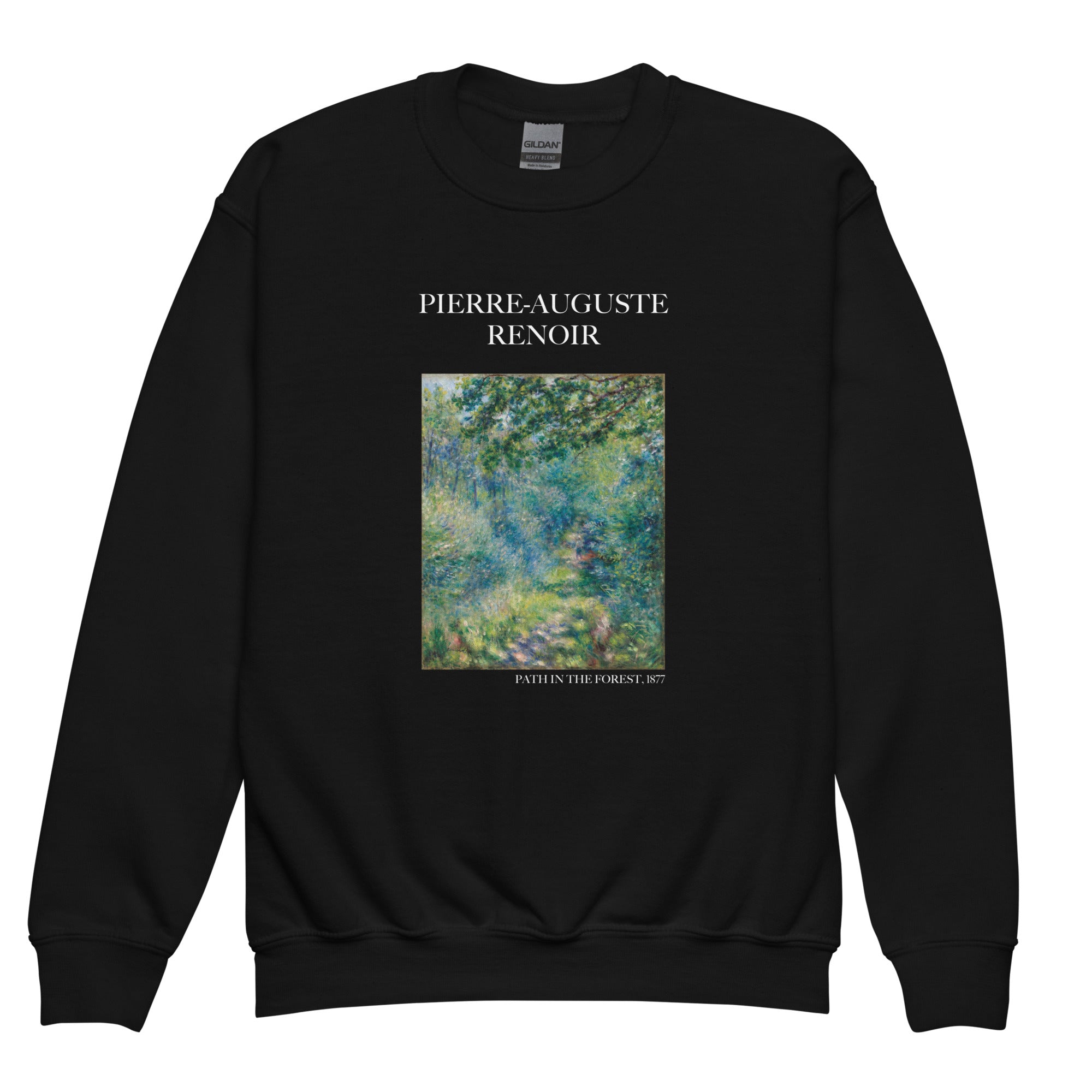 Pierre-Auguste Renoir - Rundhals-Sweatshirt „Weg im Wald“ – berühmtes Gemälde – Premium-Kunst-Sweatshirt für Jugendliche