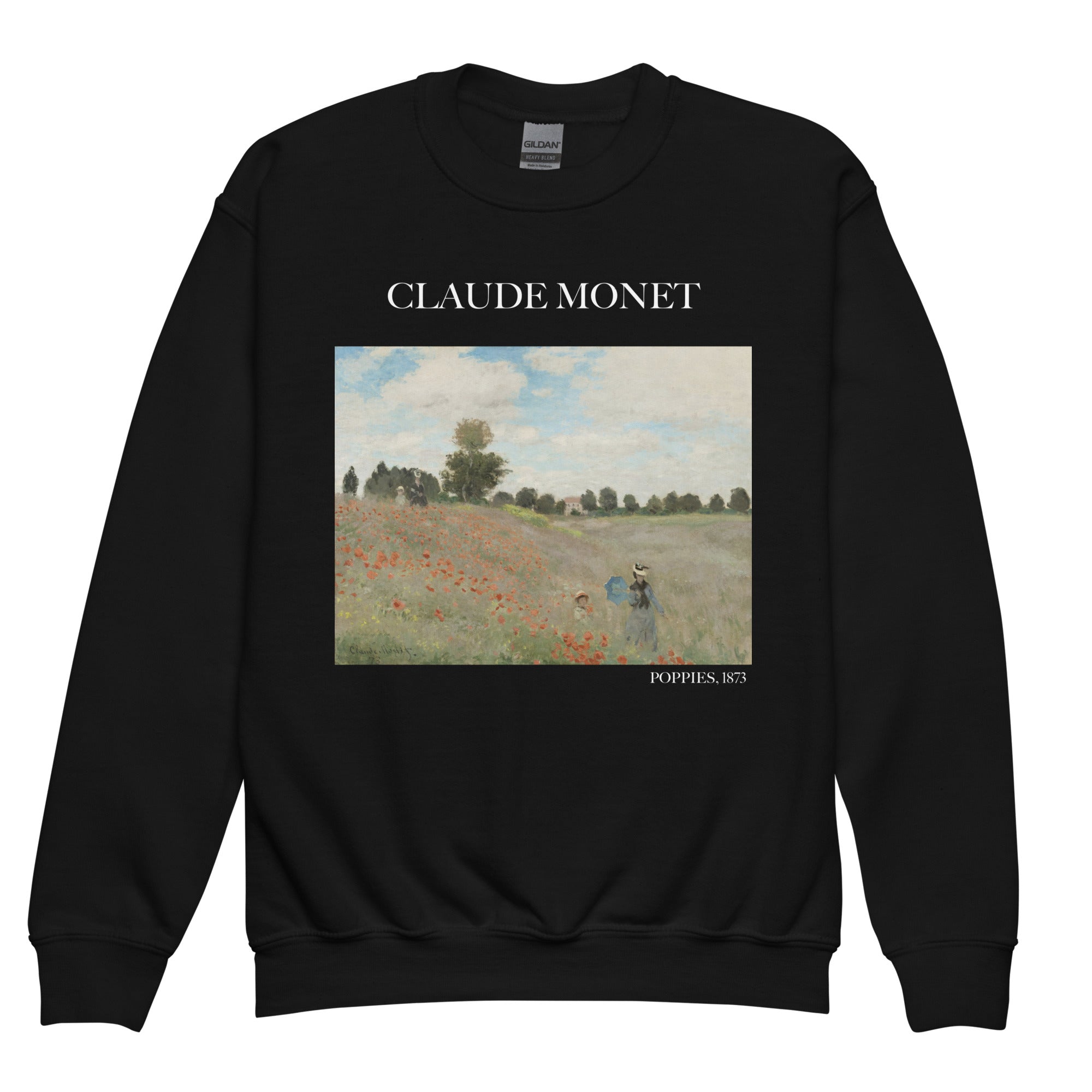 Claude Monet „Mohnblumen“ – berühmtes Gemälde – Rundhals-Sweatshirt | Premium-Kunst-Sweatshirt für Jugendliche