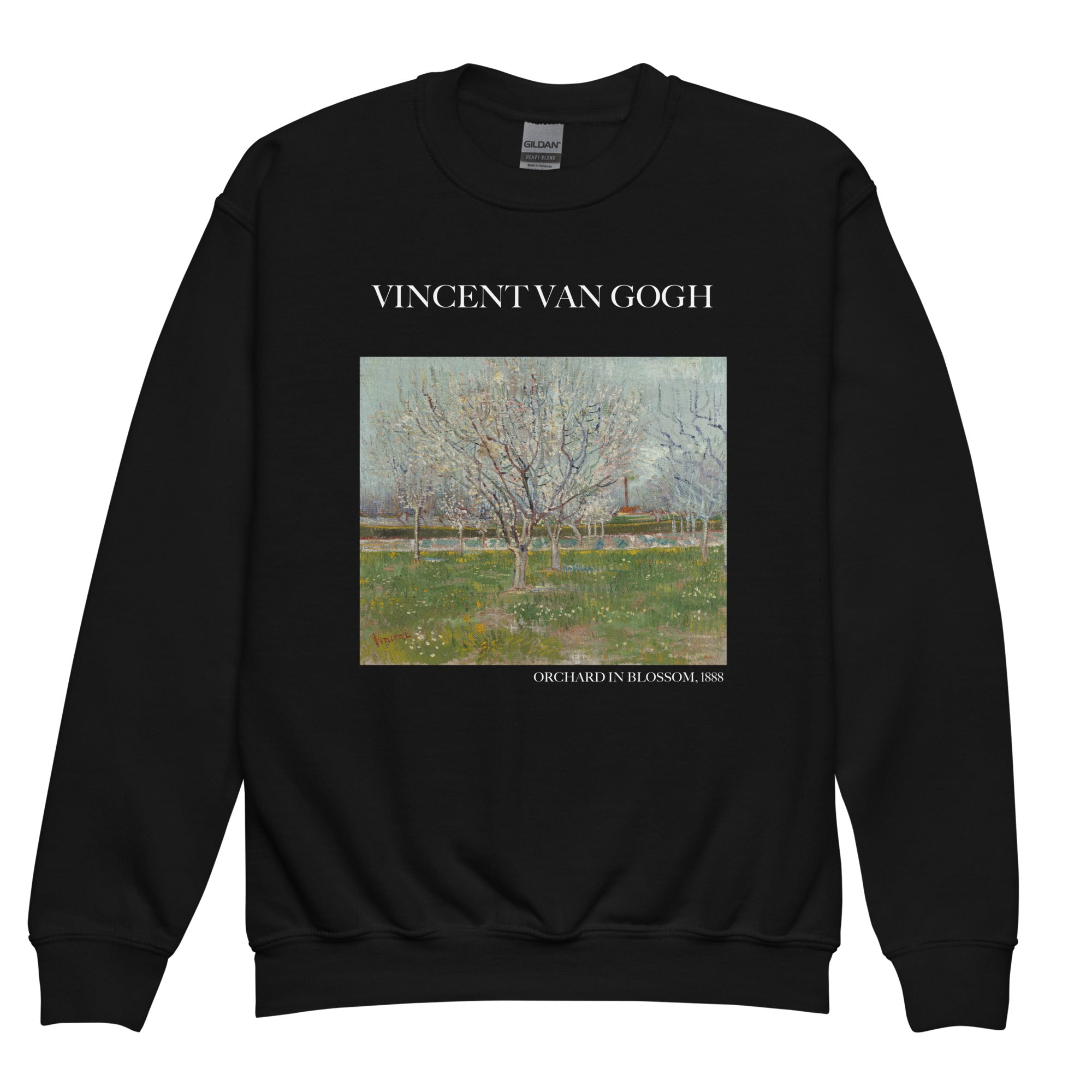 Rundhals-Sweatshirt „Blühender Obstgarten“ von Vincent van Gogh, berühmtes Gemälde, Premium-Kunst-Sweatshirt für Jugendliche