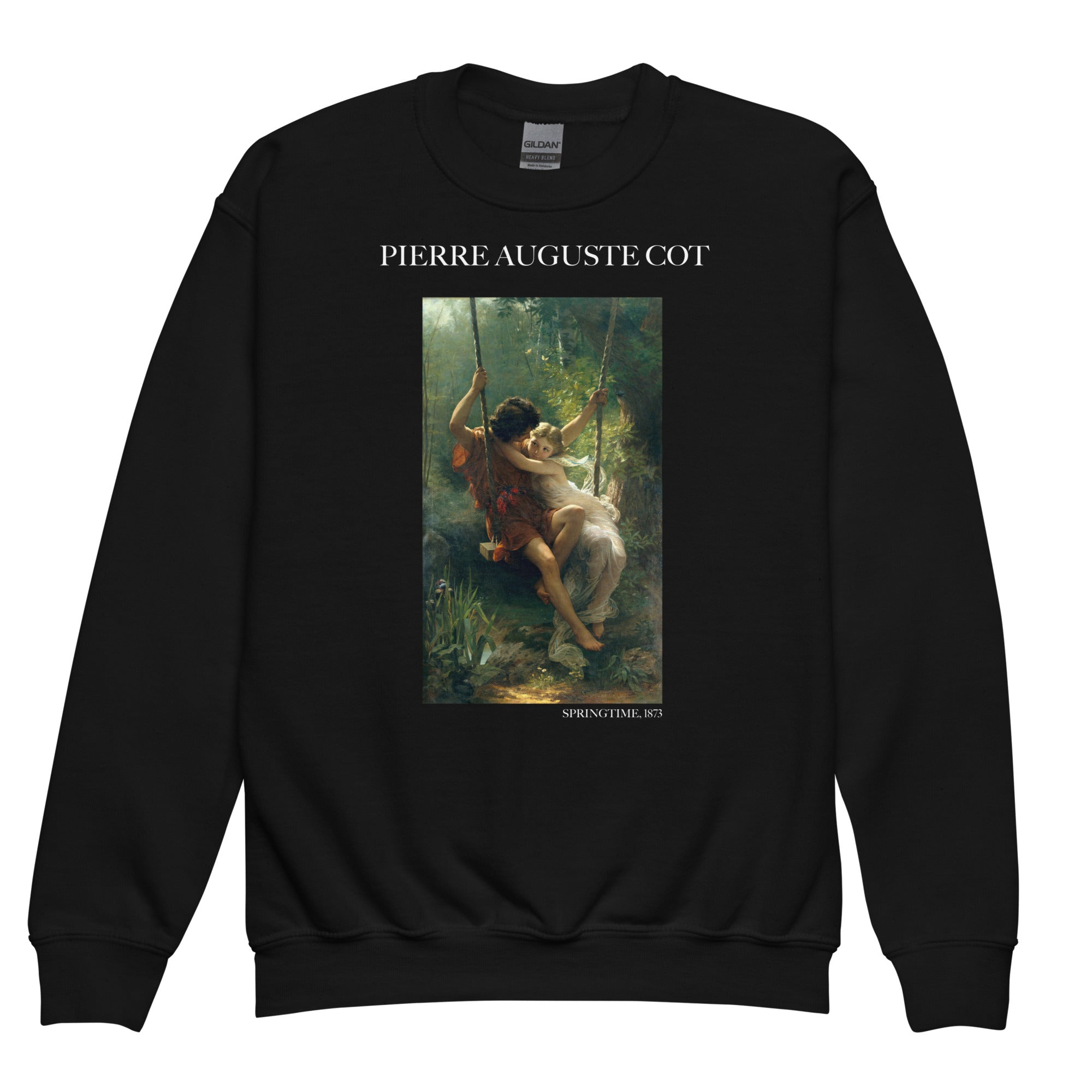 Pierre Auguste Cot 'Frühling' Berühmtes Gemälde Rundhals-Sweatshirt | Premium Jugend Kunst Sweatshirt