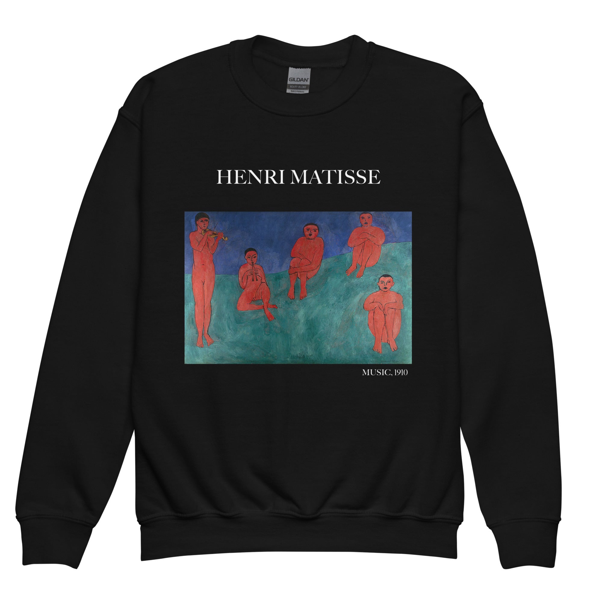 Henri Matisse „Musik“ Berühmtes Gemälde Rundhals-Sweatshirt | Premium Jugend-Kunst-Sweatshirt