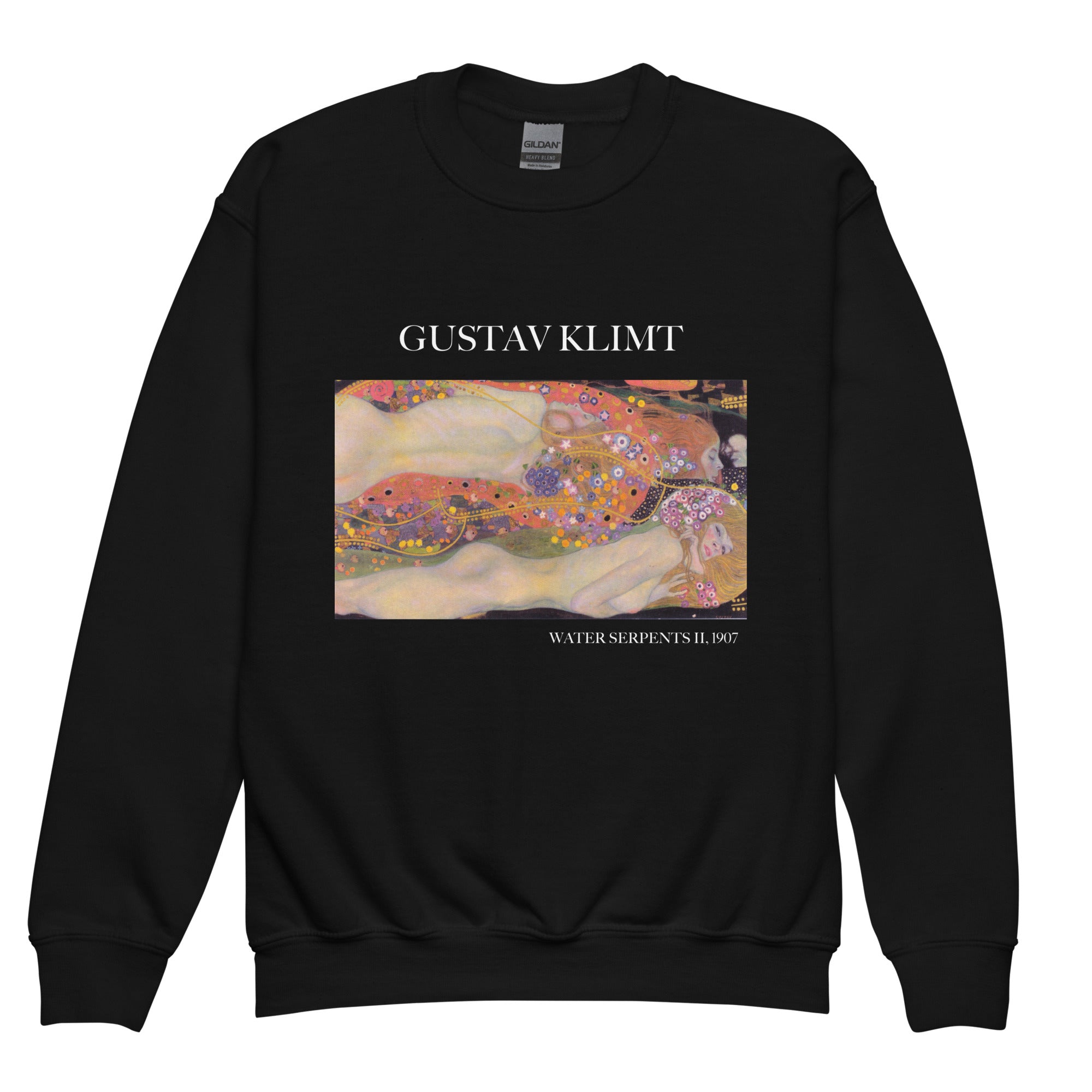 Gustav Klimt „Wasserschlangen II“ Berühmtes Gemälde Rundhals-Sweatshirt | Premium-Kunst-Sweatshirt für Jugendliche