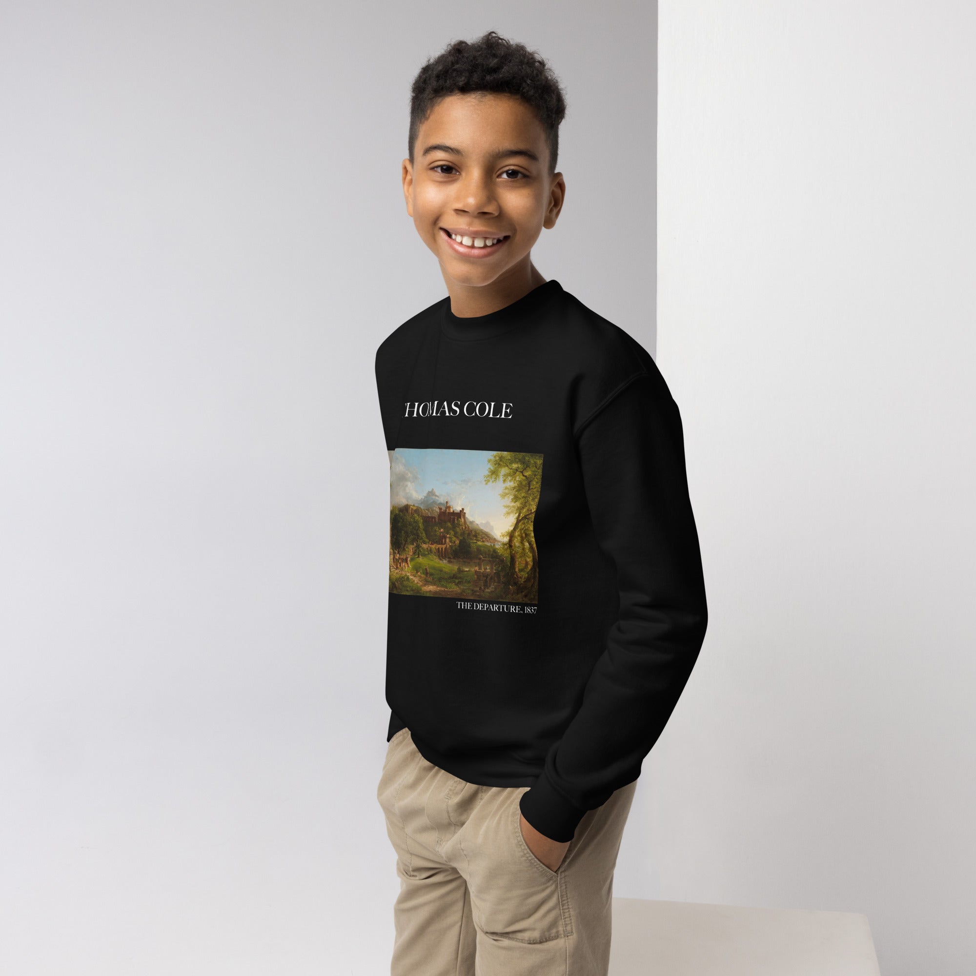 Thomas Cole – Rundhals-Sweatshirt mit berühmtem Gemälde „The Departure“ | Premium-Kunst-Sweatshirt für Jugendliche