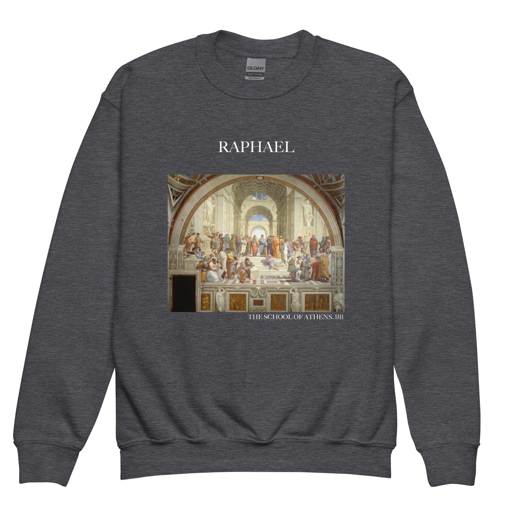 Raphael 'Die Schule von Athen' Berühmtes Gemälde Rundhals-Sweatshirt | Premium Jugend Kunst Sweatshirt