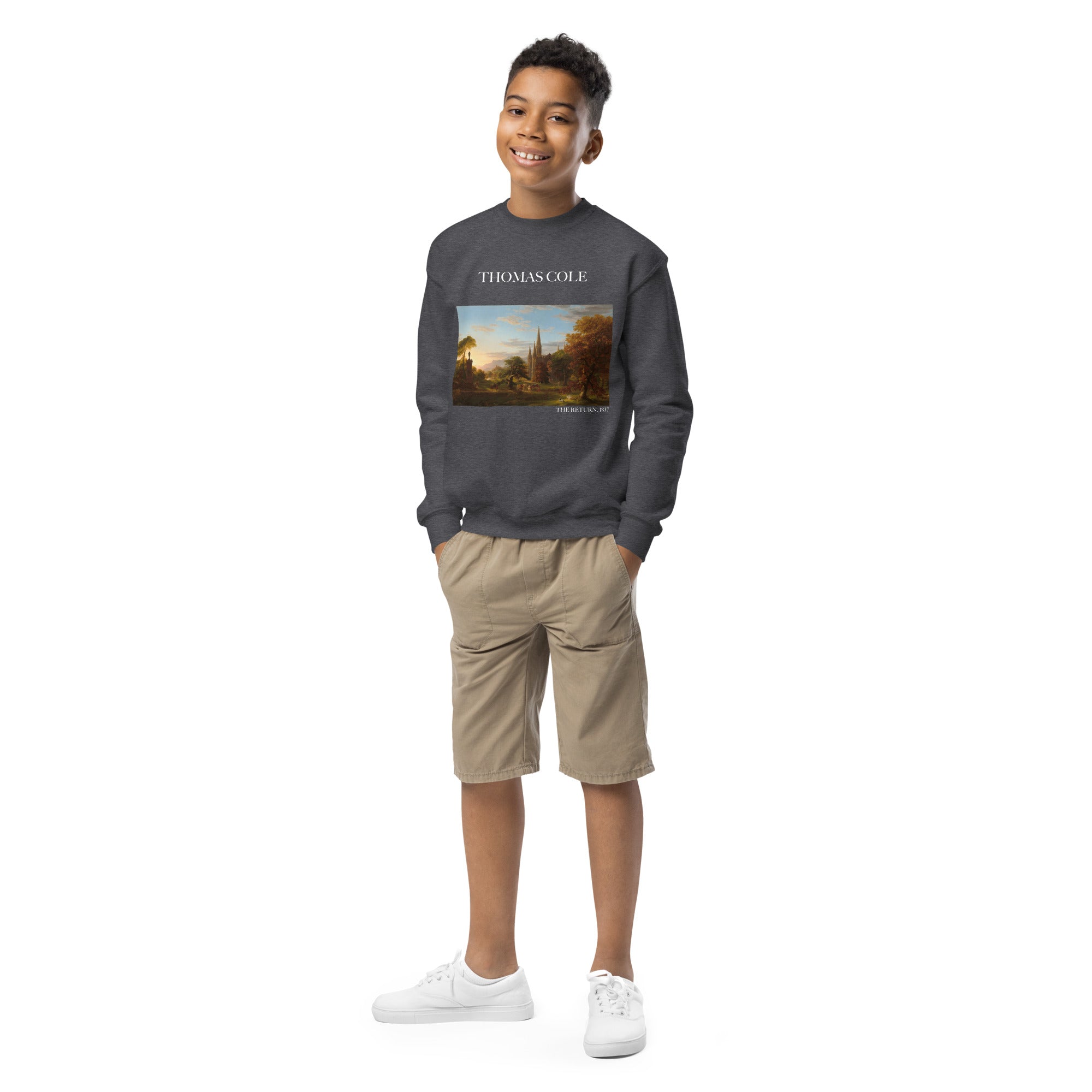 Thomas Cole 'The Return' Famous Painting Crewneck Sweatshirt | Premium Youth Art Sweatshirt