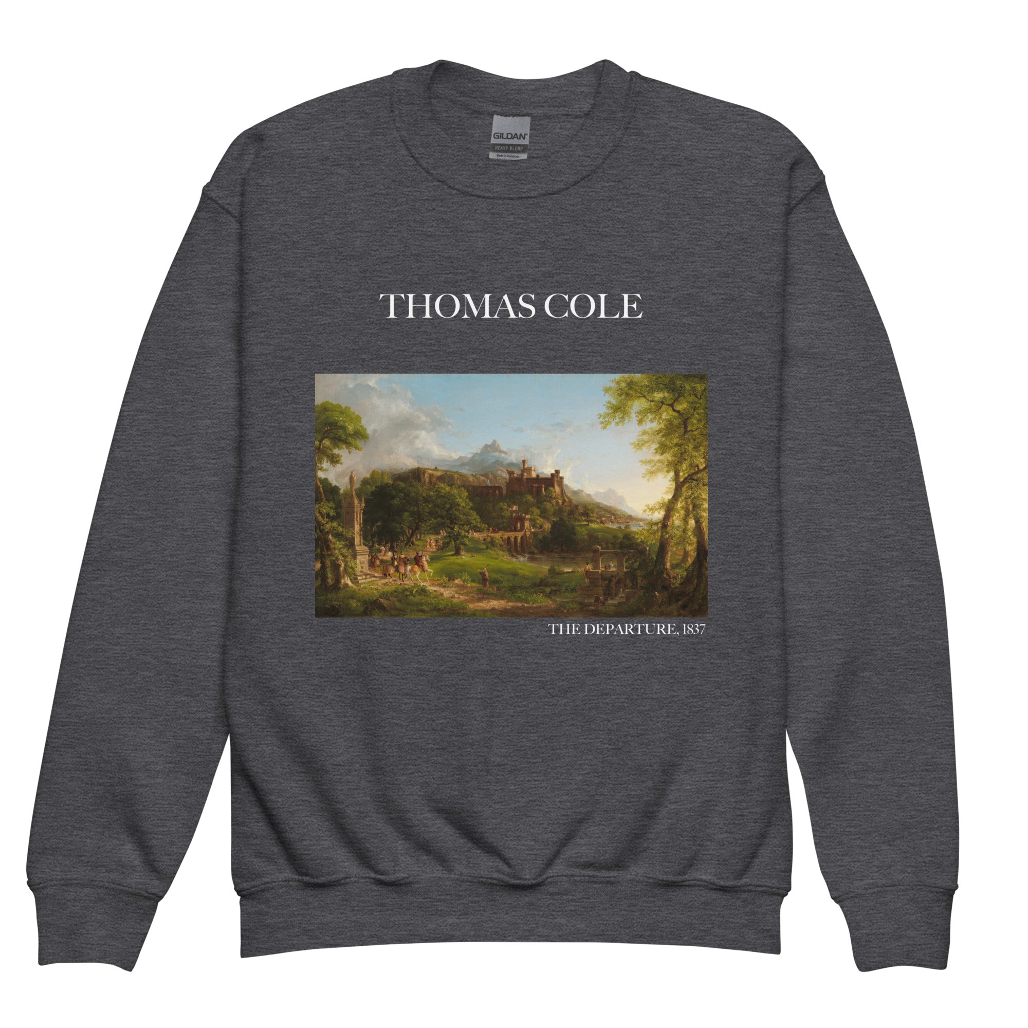 Thomas Cole – Rundhals-Sweatshirt mit berühmtem Gemälde „The Departure“ | Premium-Kunst-Sweatshirt für Jugendliche