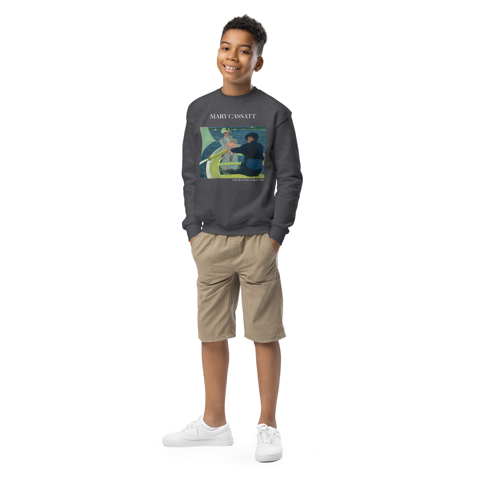 Mary Cassatt 'The Boating Party' Famous Painting Crewneck Sweatshirt | Premium Youth Art Sweatshirt