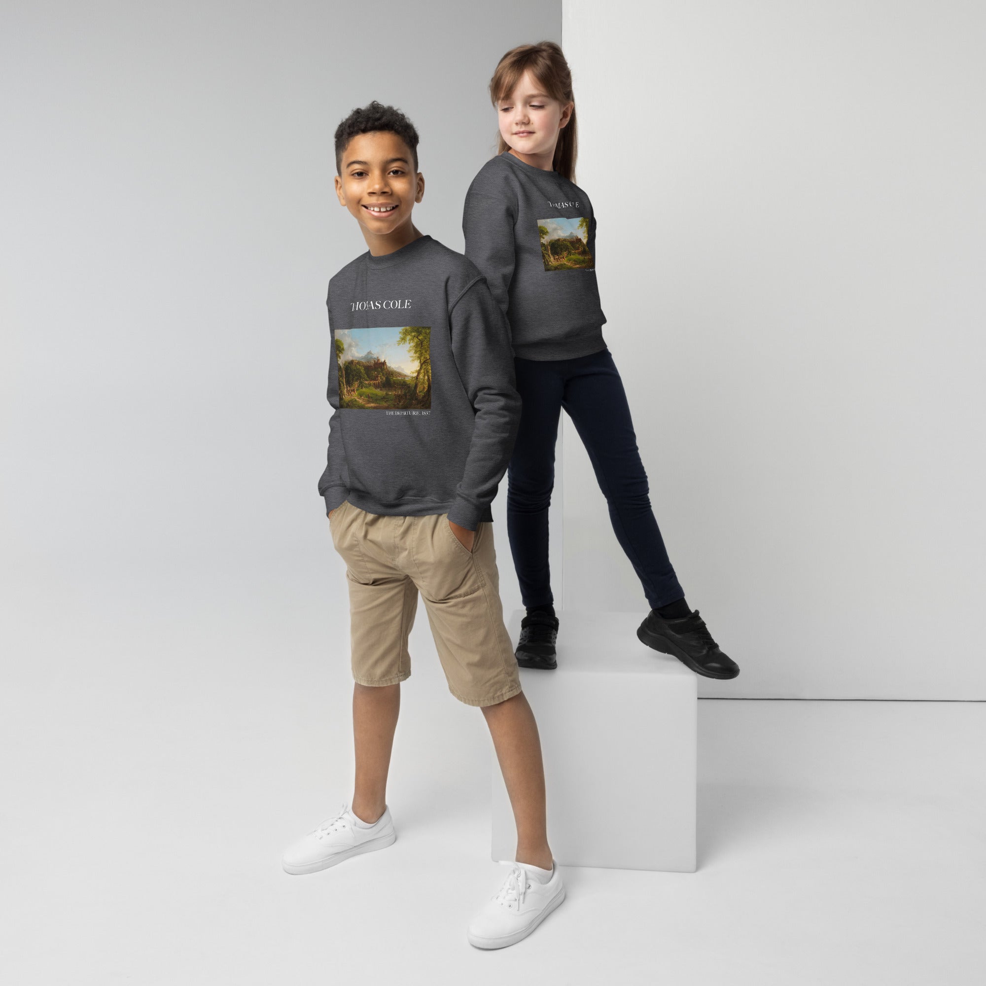 Thomas Cole 'The Departure' Famous Painting Crewneck Sweatshirt | Premium Youth Art Sweatshirt