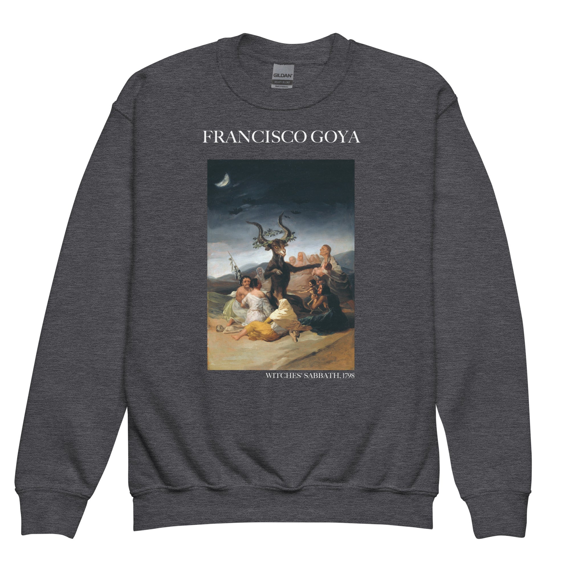 Francisco Goya 'Hexensabbat' Berühmtes Gemälde Rundhals-Sweatshirt | Premium Jugend Kunst Sweatshirt