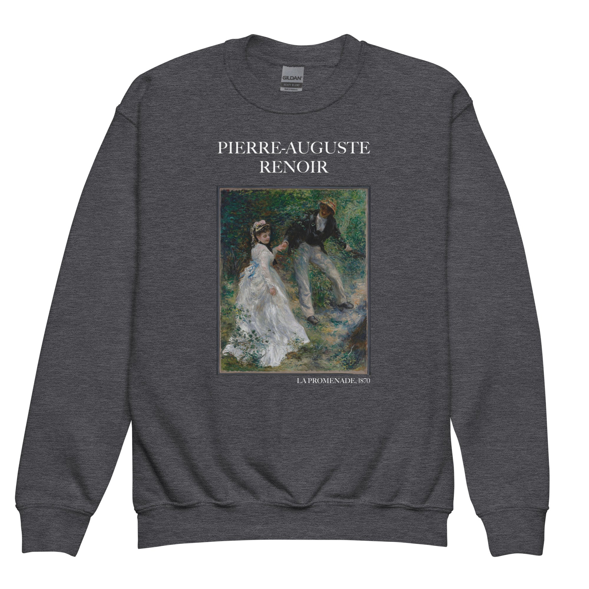 Pierre-Auguste Renoir 'La Promenade' Famous Painting Crewneck Sweatshirt | Premium Youth Art Sweatshirt