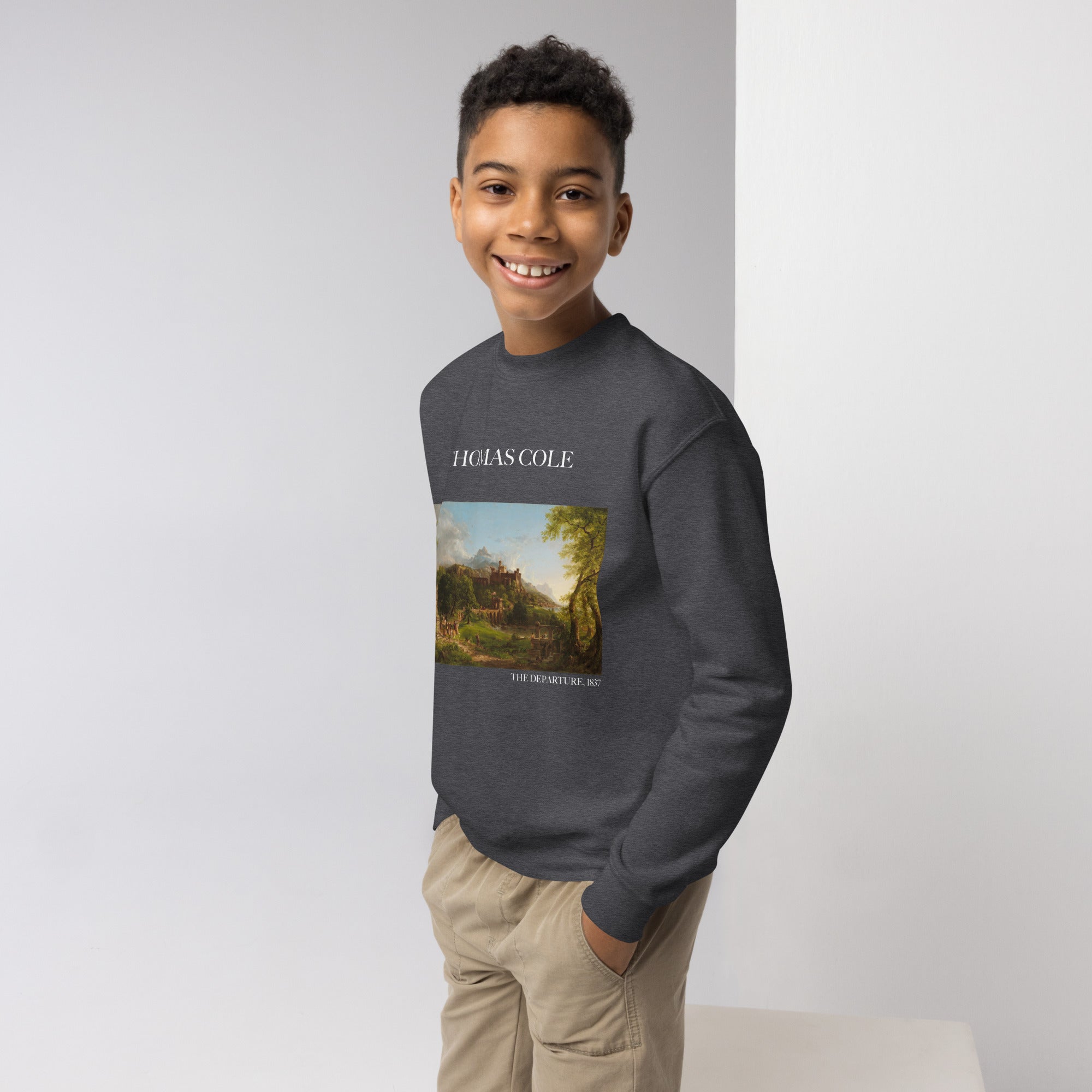 Thomas Cole 'The Departure' Famous Painting Crewneck Sweatshirt | Premium Youth Art Sweatshirt