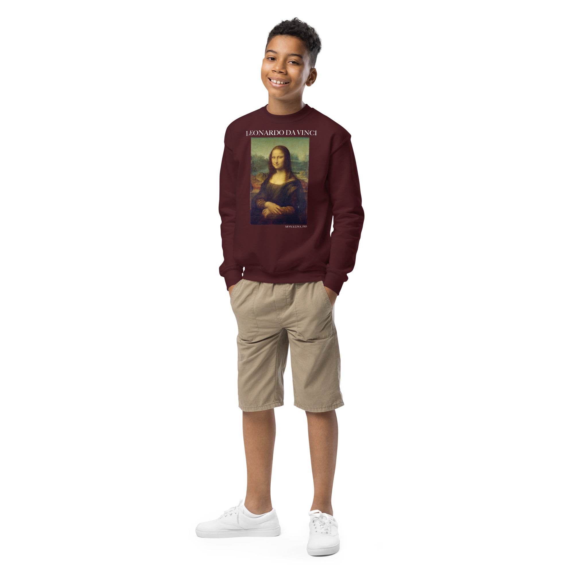 Leonardo da Vinci 'Mona Lisa' Famous Painting Crewneck Sweatshirt | Premium Youth Art Sweatshirt