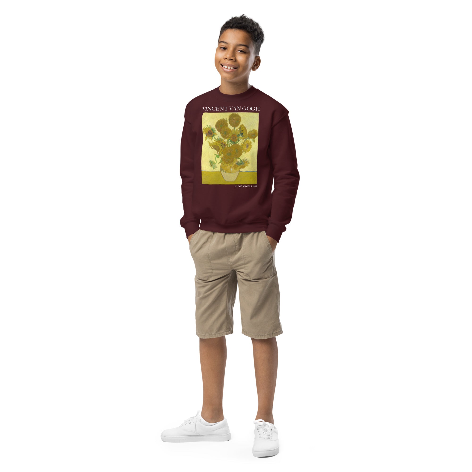 Vincent van Gogh 'Sunflowers' Famous Painting Crewneck Sweatshirt | Premium Youth Art Sweatshirt