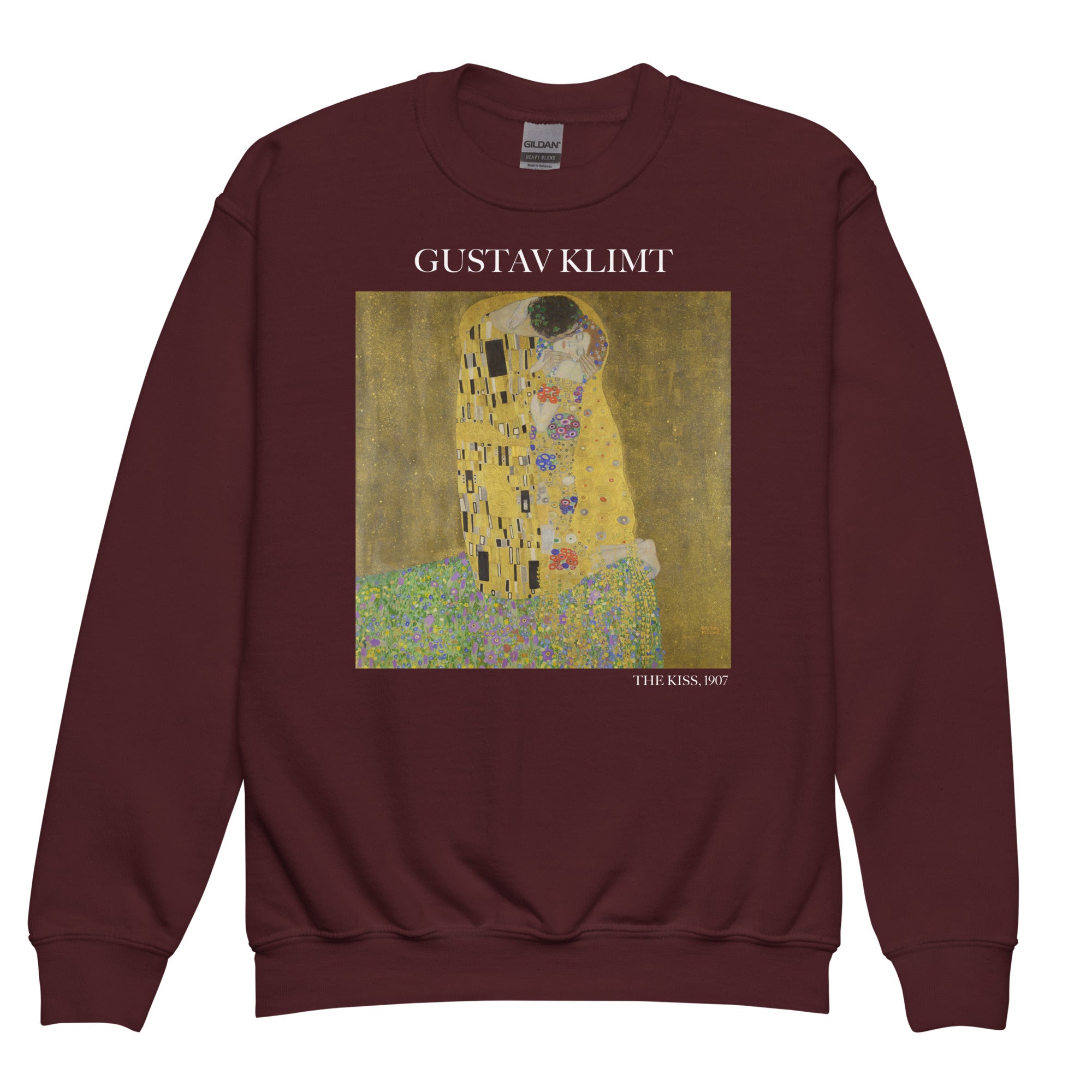 Gustav Klimt 'The Kiss' Famous Painting Crewneck Sweatshirt | Premium Youth Art Sweatshirt