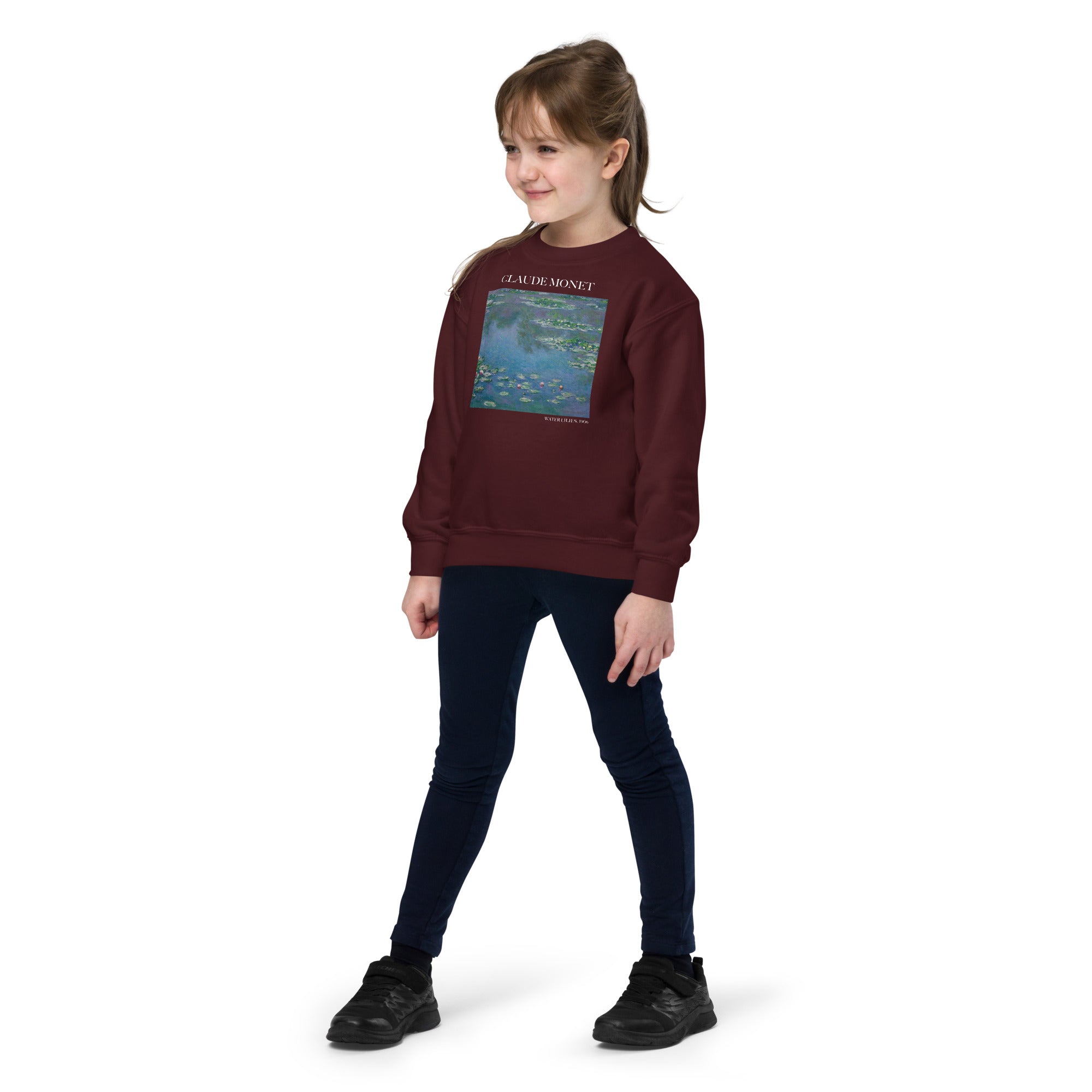 Claude Monet 'Water Lilies' Famous Painting Crewneck Sweatshirt | Premium Youth Art Sweatshirt