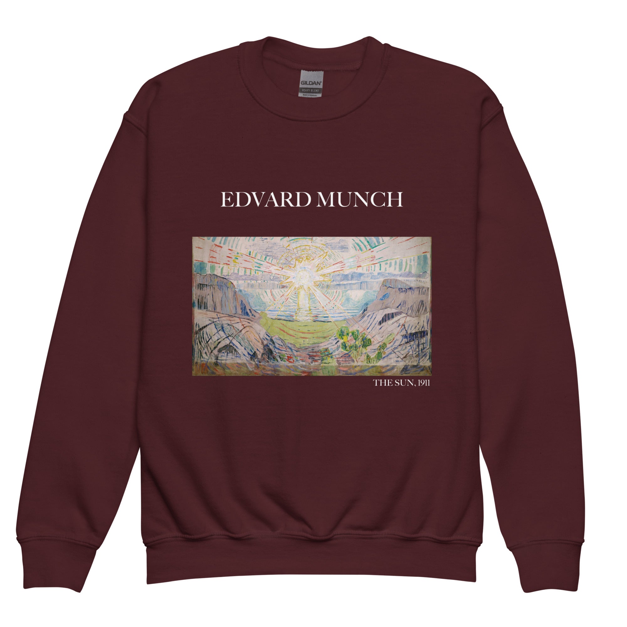 Edvard Munch „Die Sonne“ – berühmtes Gemälde – Rundhals-Sweatshirt | Premium-Kunst-Sweatshirt für Jugendliche