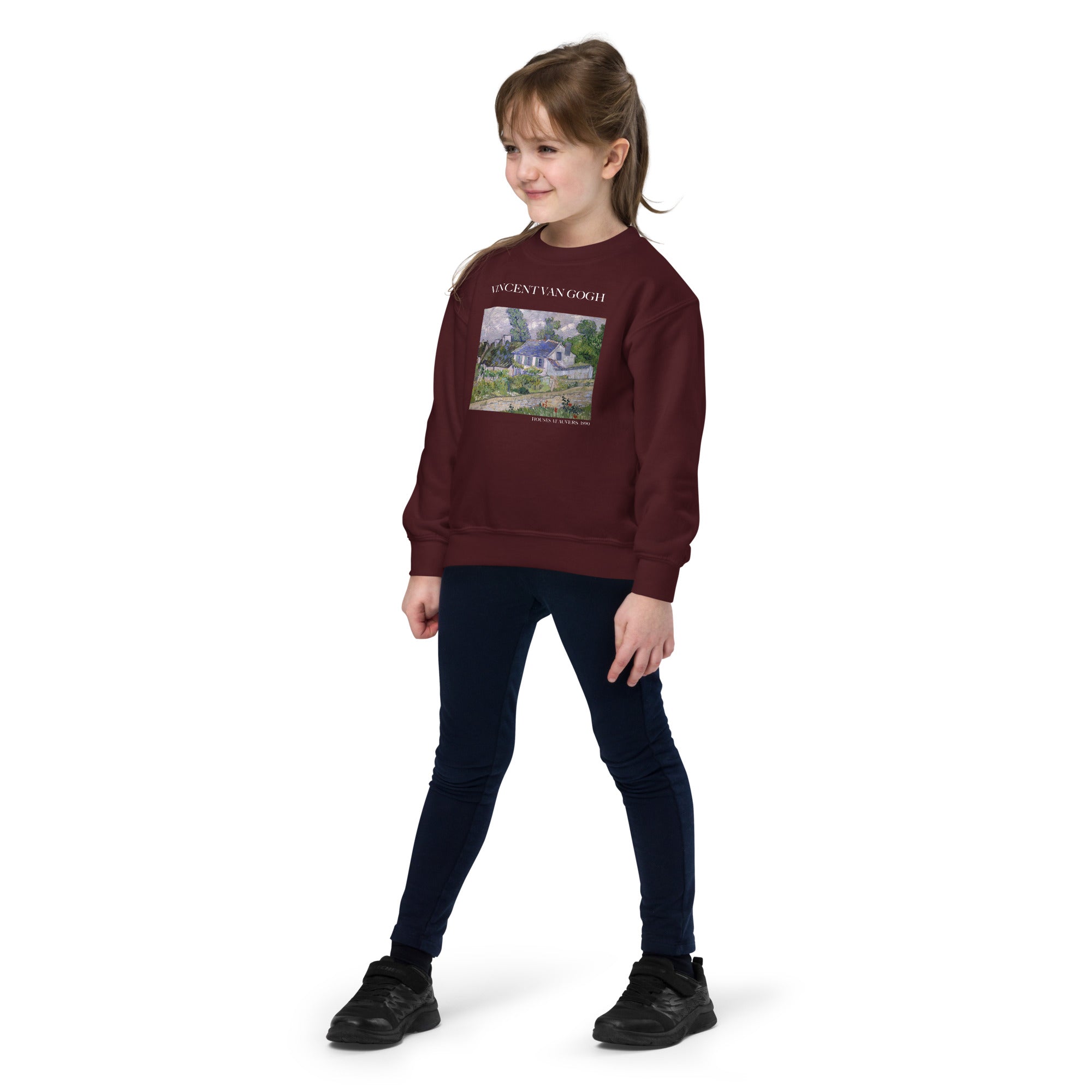 Vincent van Gogh 'Houses at Auvers' Famous Painting Crewneck Sweatshirt | Premium Youth Art Sweatshirt