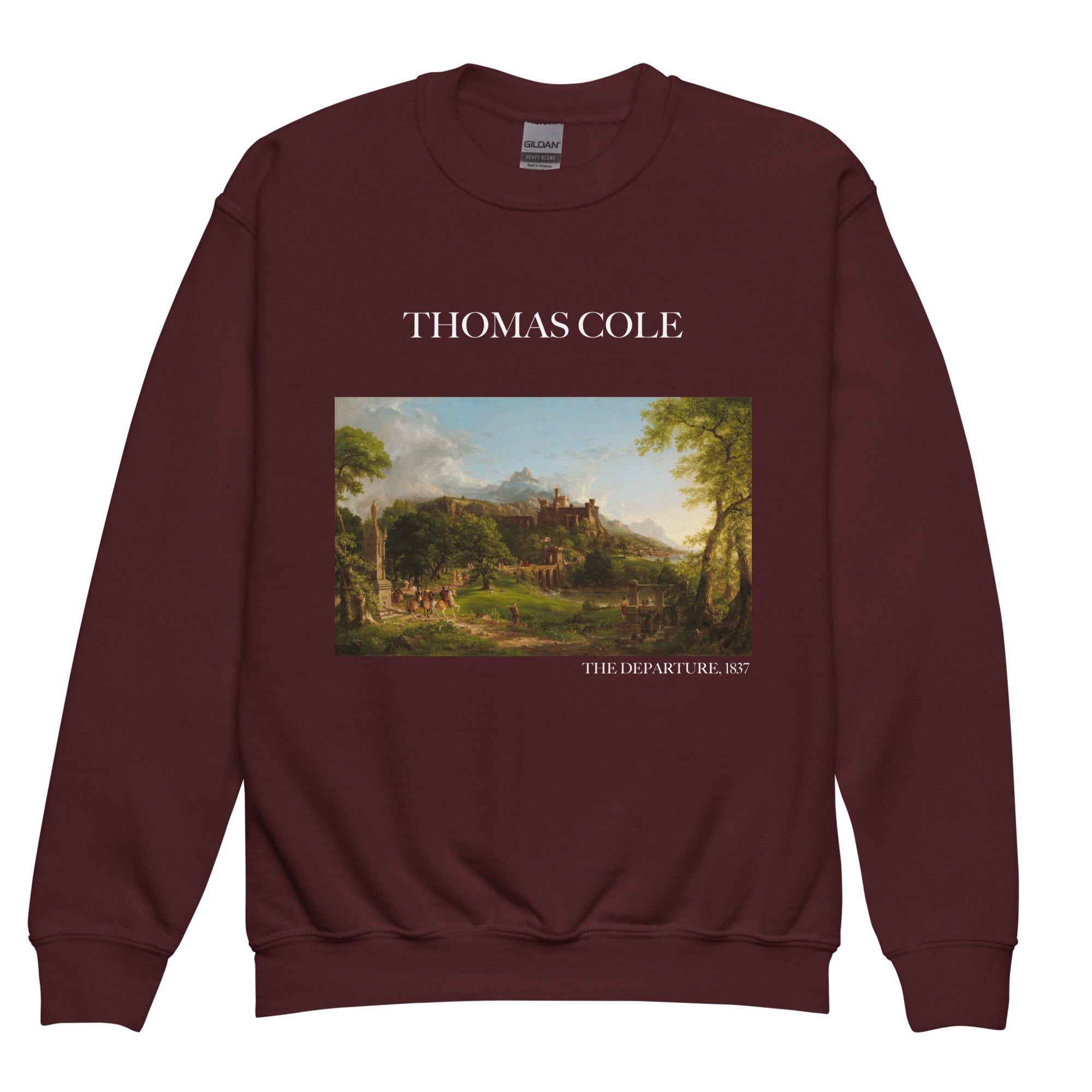 Thomas Cole – Rundhals-Sweatshirt mit berühmtem Gemälde „The Departure“ | Premium-Kunst-Sweatshirt für Jugendliche