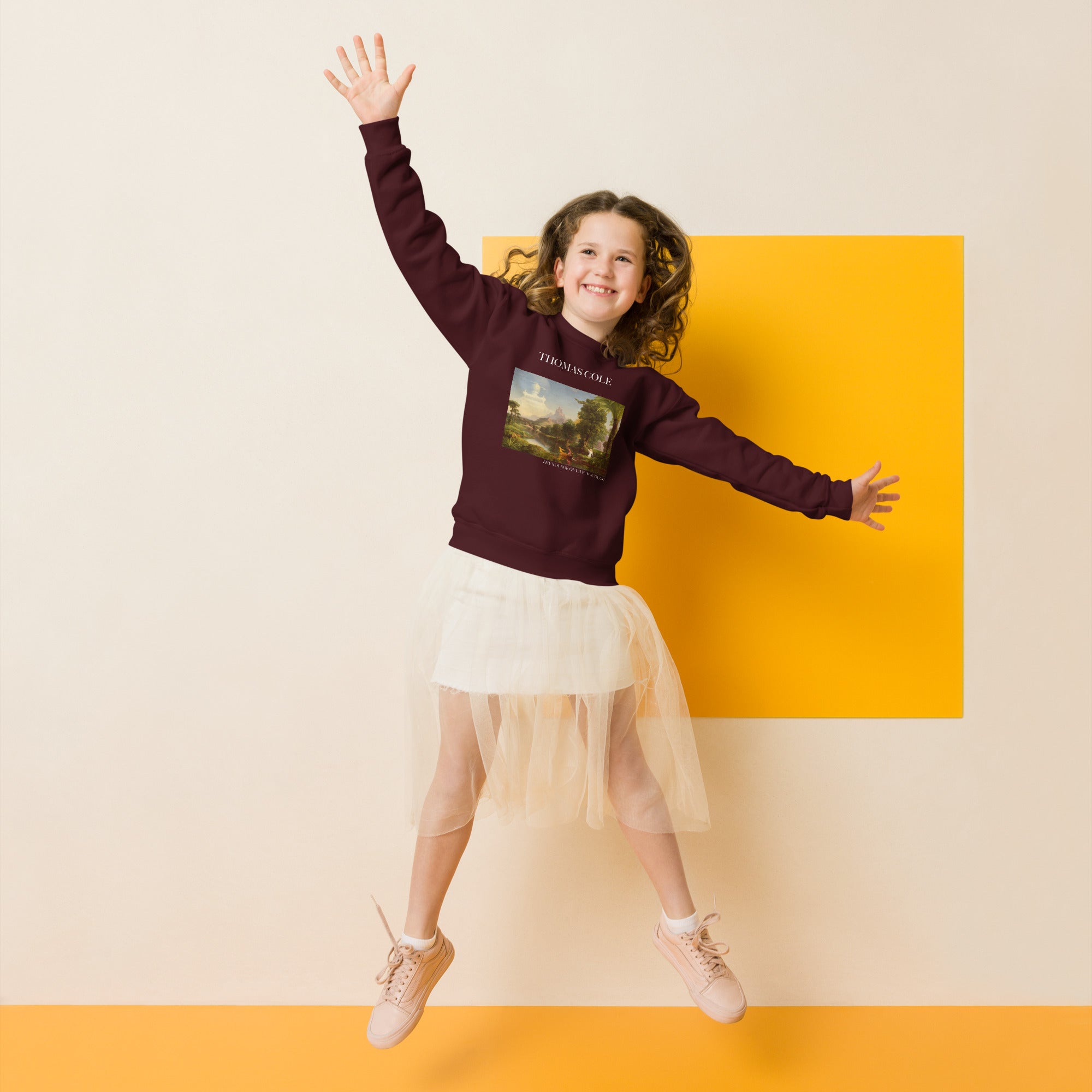 Thomas Cole „Die Reise des Lebens: Jugend“ – berühmtes Gemälde – Rundhals-Sweatshirt | Premium-Kunst-Sweatshirt für Jugendliche